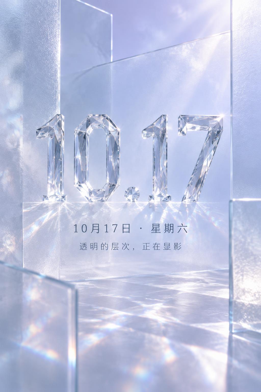 "10.17
10月17日 · 星期六
透明的层次，正在显影" — Glass | AI Text Effect Generator