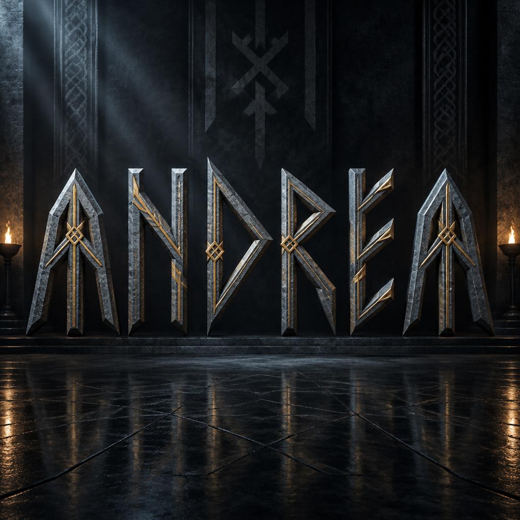 "ANDREA" — Viking Runic text effect