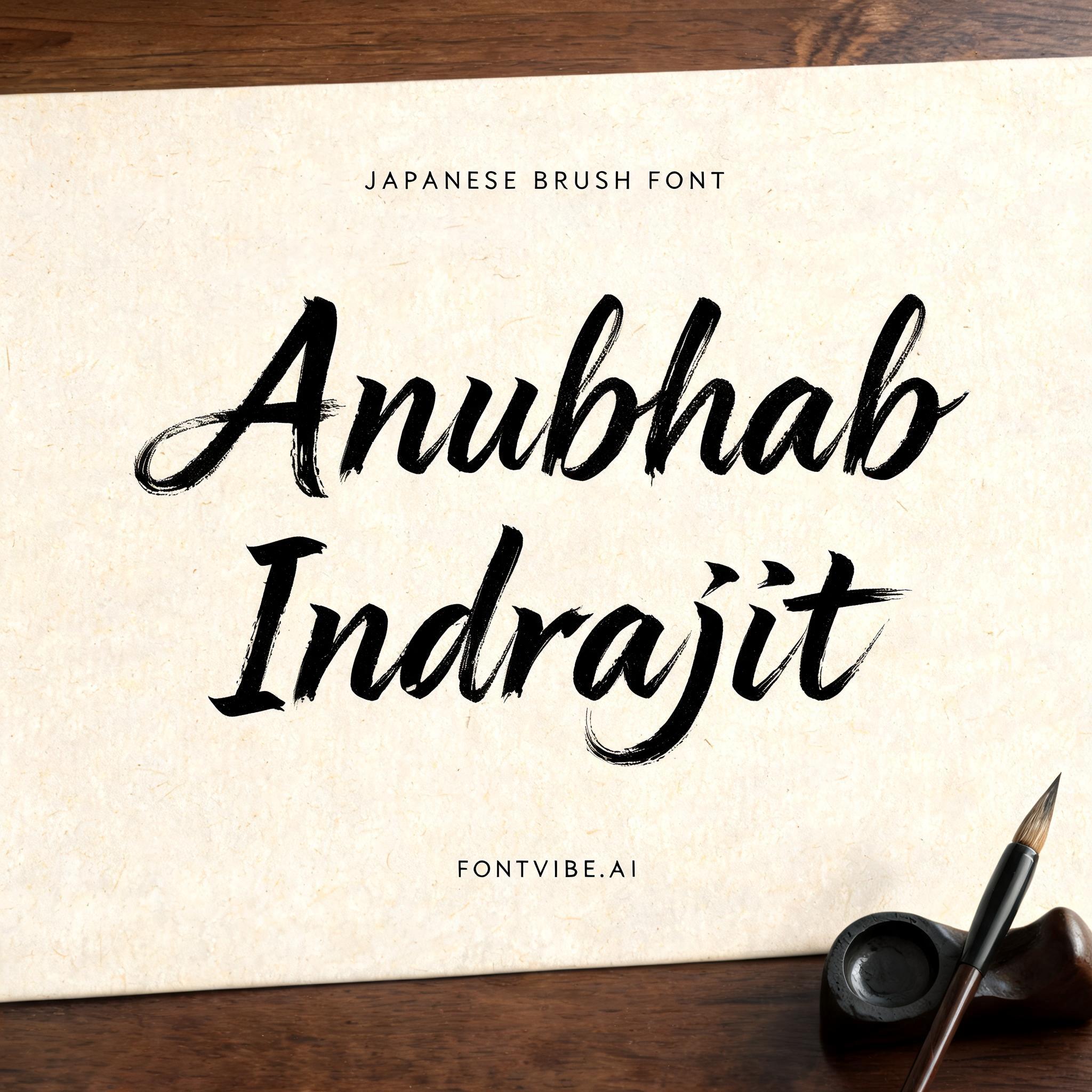 "Anubhab Indrajit" — Brush Japanese Ink | AI Text Effect Generator