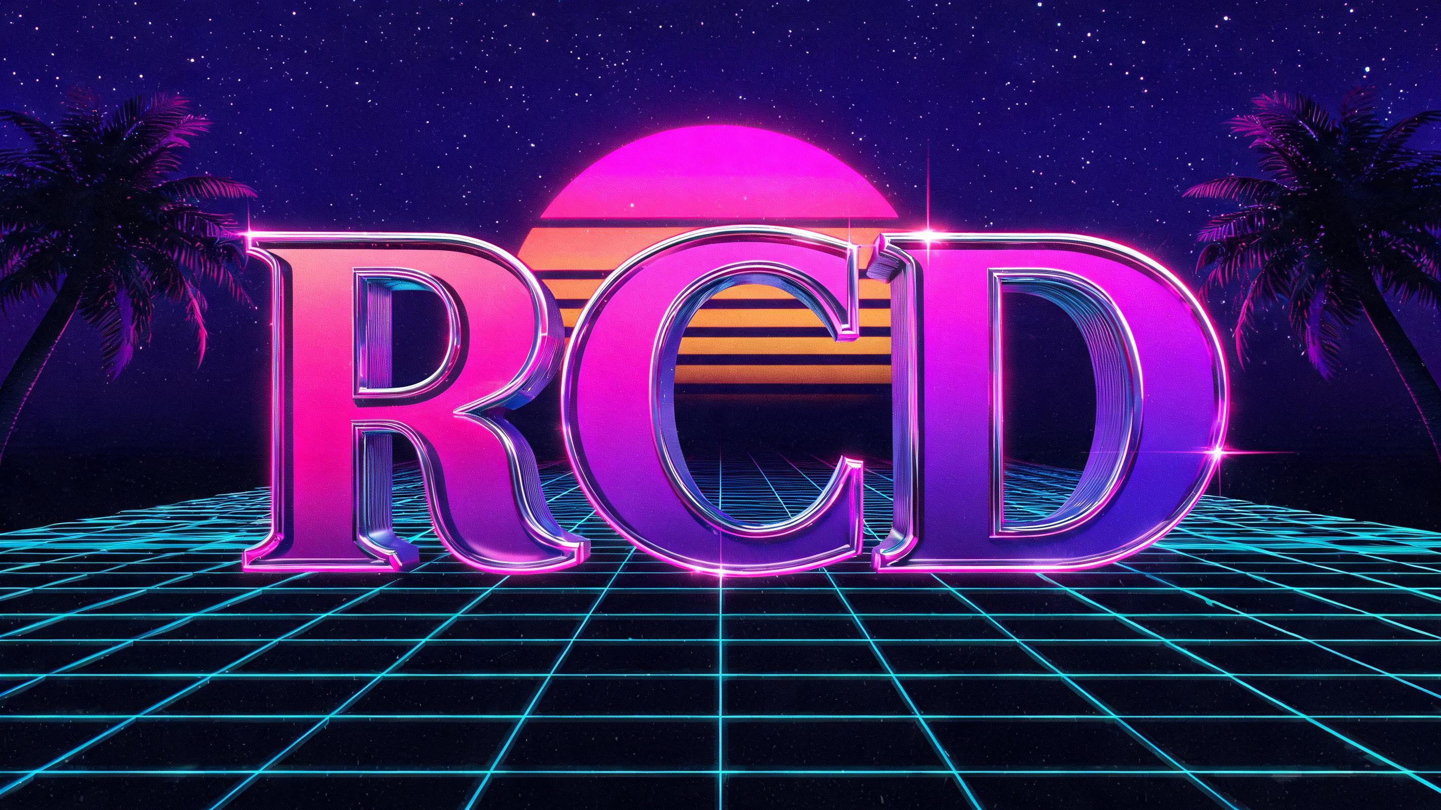 "RCD" — Cyberpunk Synthwave text effect
