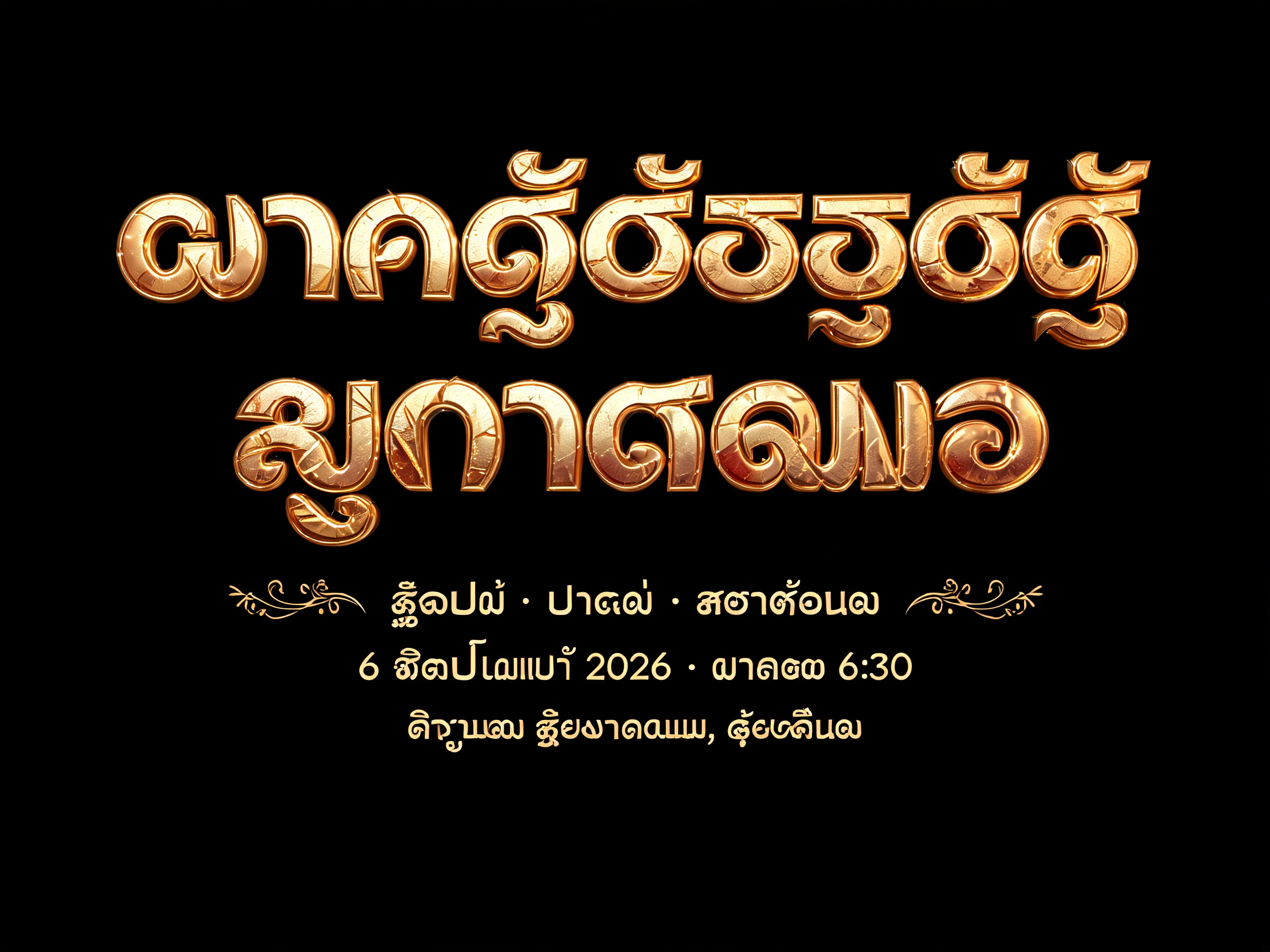 "வாக்குத்தத்த ஆராதனை
ஜெபம் · பாடல் · ஆராதனை
6 செப்டம்பர் 2026 · மாலை 6:30
கிருபை தேவாலயம், சென்னை" — Metallic | AI Text Effect Generator