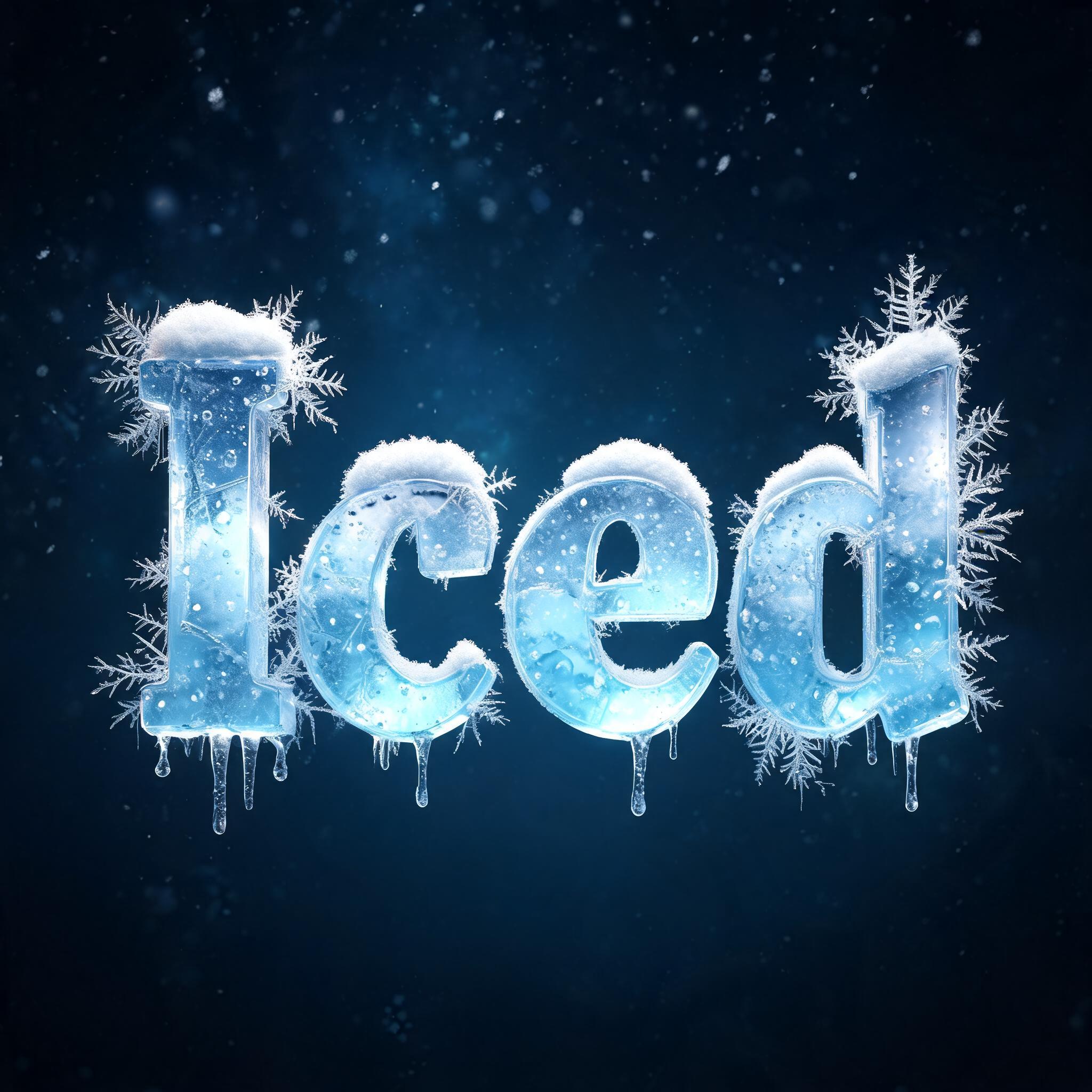 "Iced" — Glass Frozen | AI Text Effect Generator