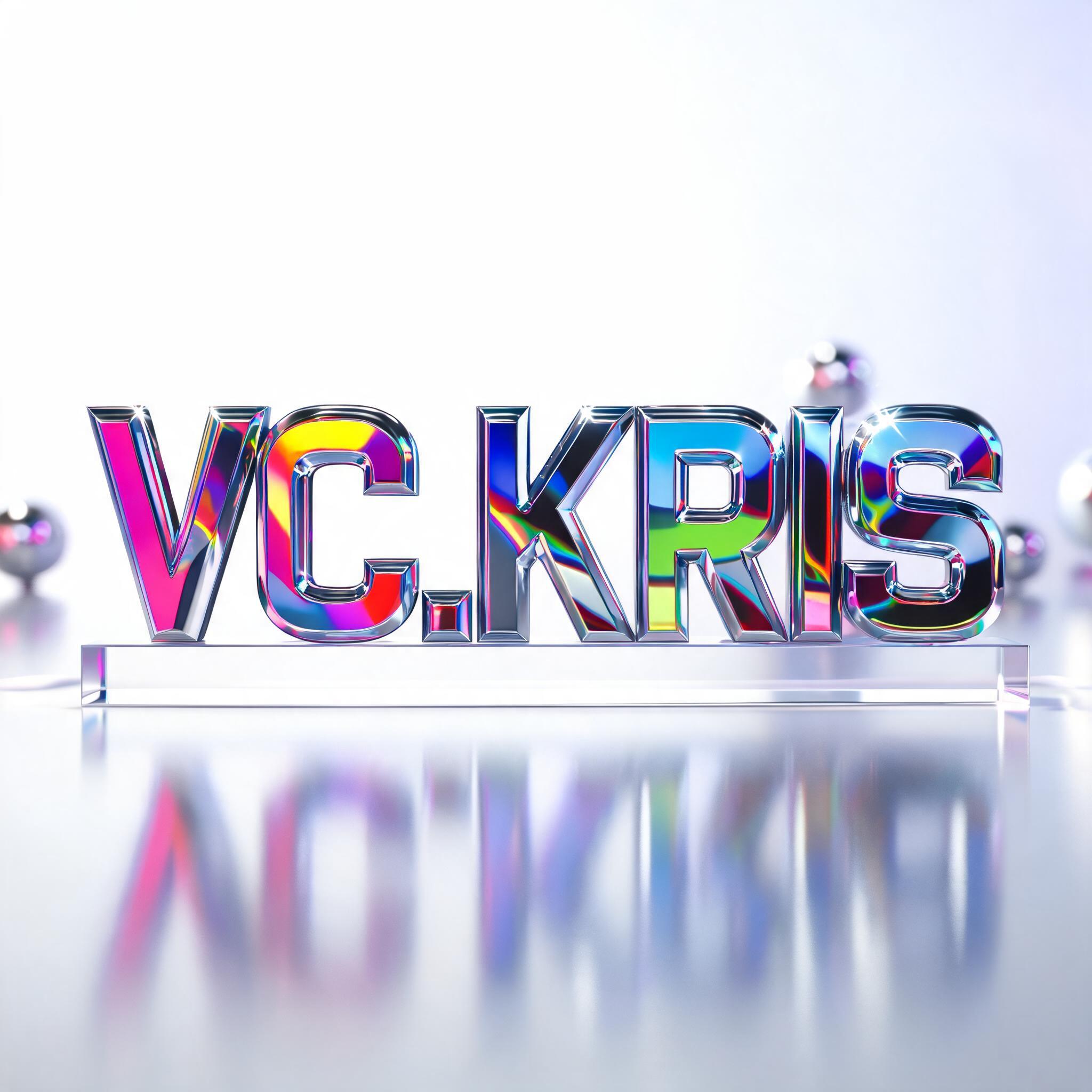 "VC.KRIS" — Y2k Chrome | AI Text Effect Generator