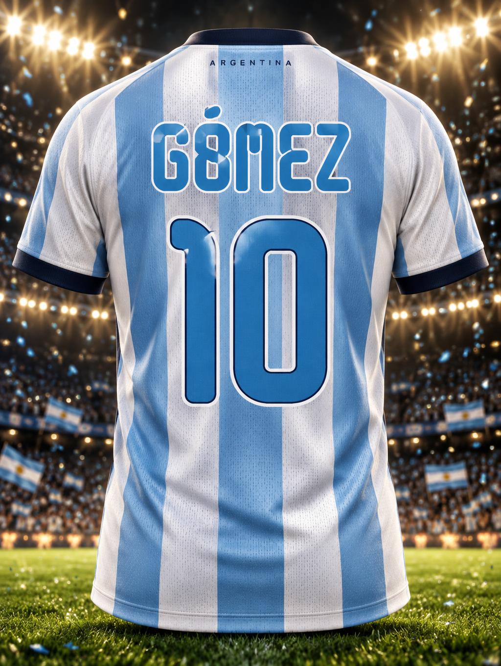 "GÓMEZ 10
ARGENTINA" — Sports Football | AI Text Effect Generator