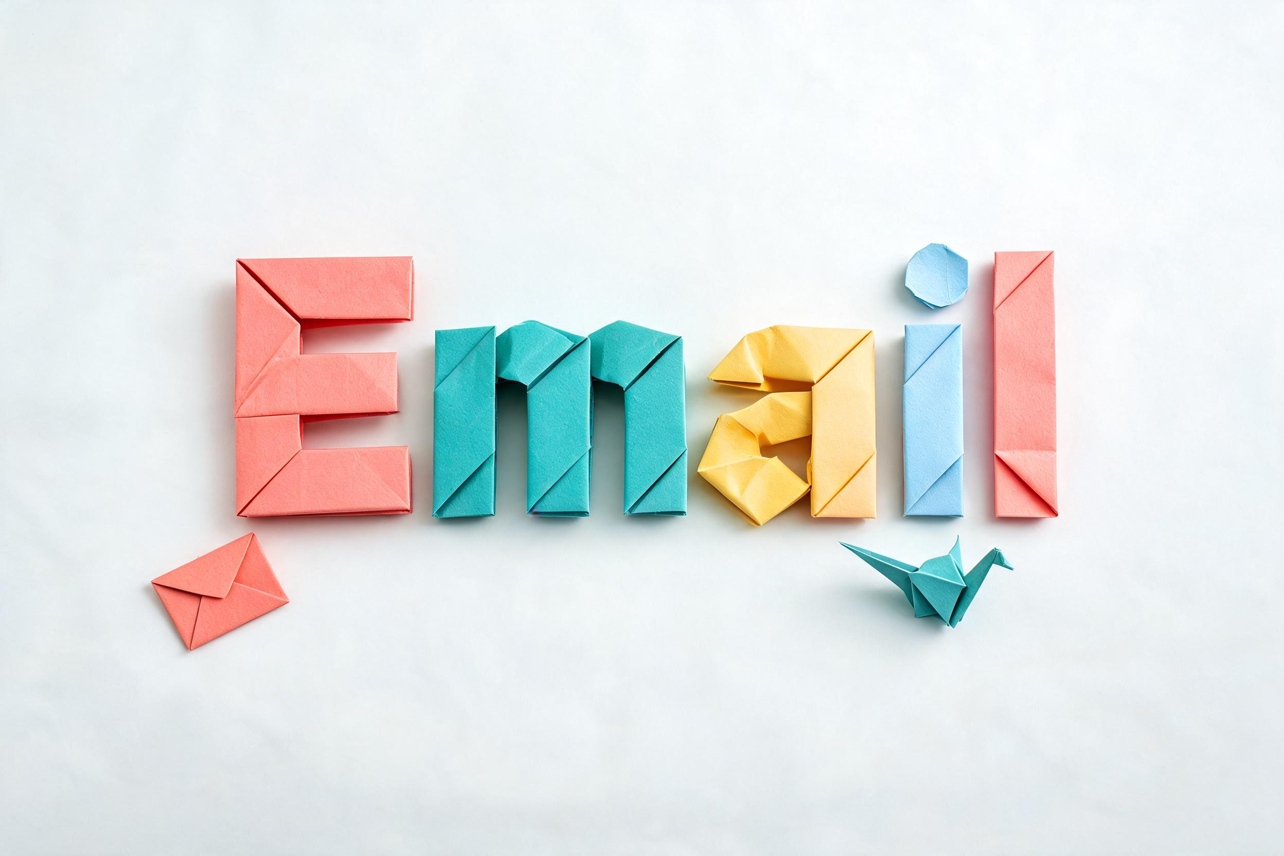 "Email" — Origami text effect