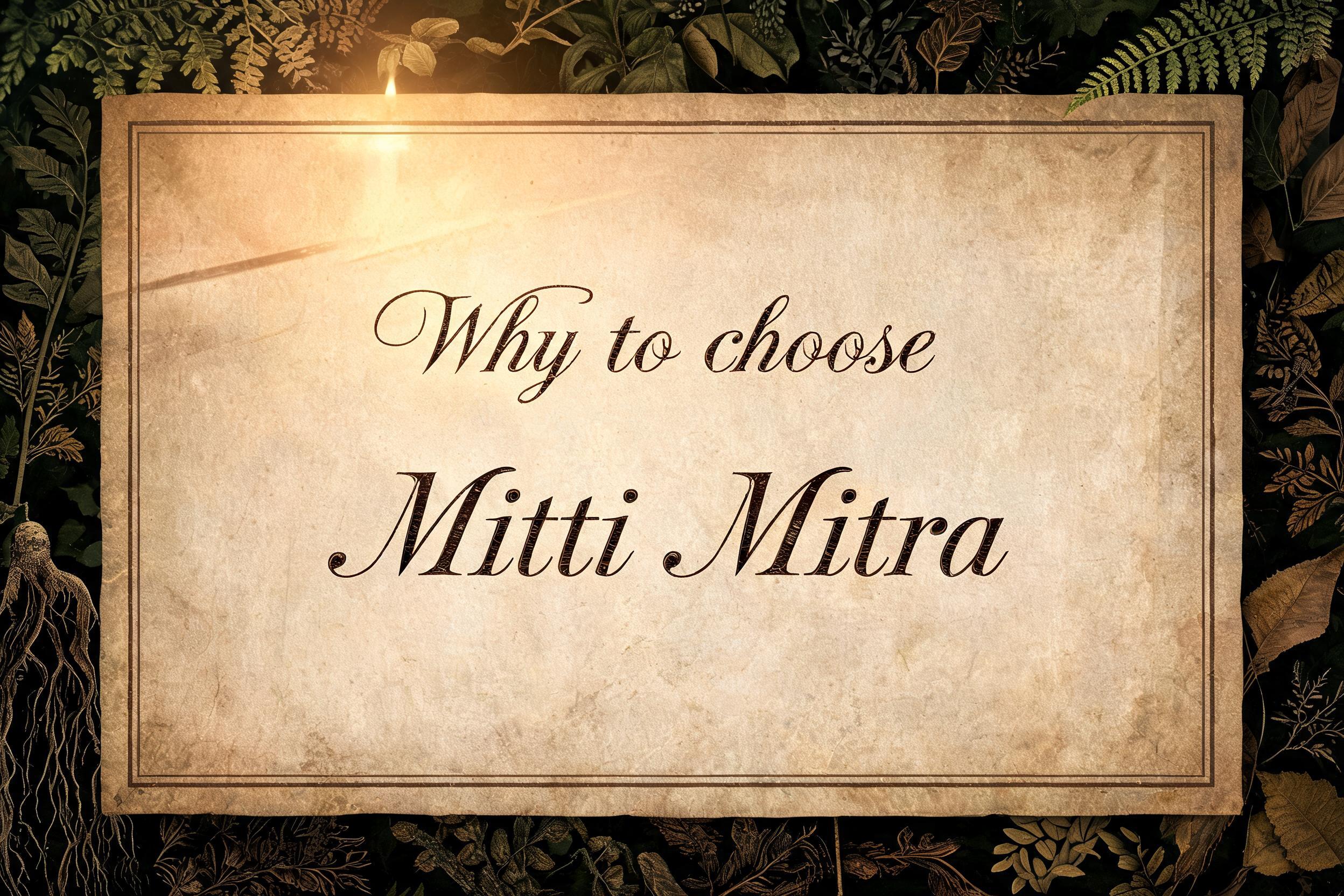 "Why to choose Mitti Mitra" —  text effect