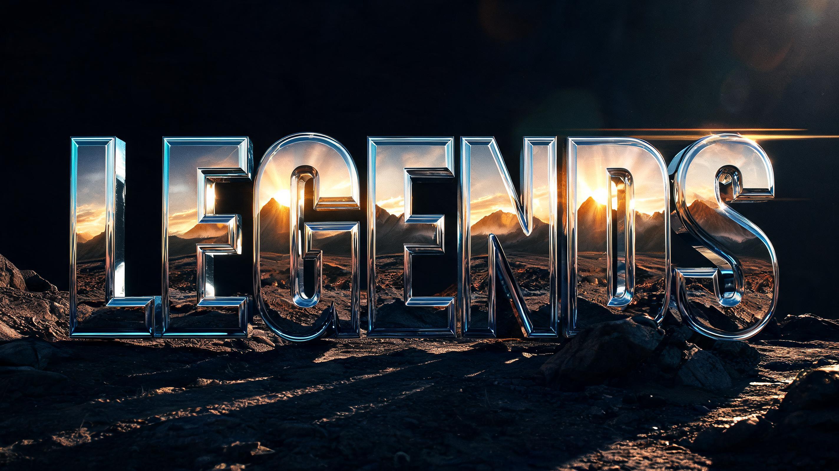 "Legends" — Chrome Metal 3d | AI Text Effect Generator