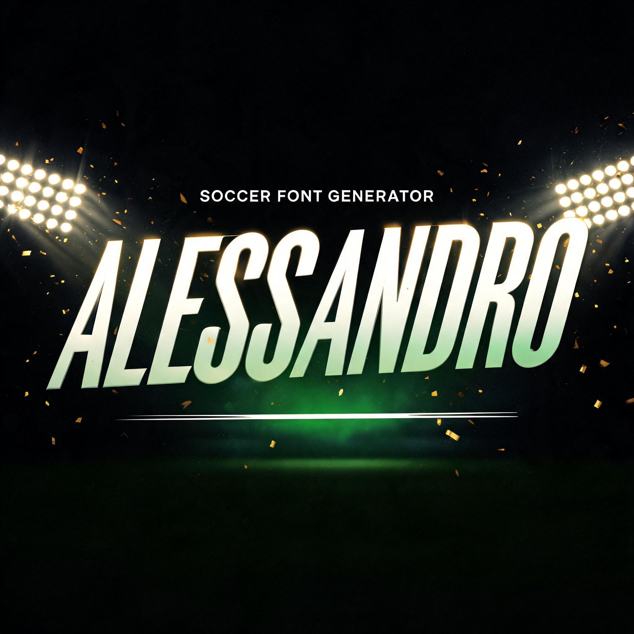 "ALESSANDRO" — Sports Football | AI Text Effect Generator