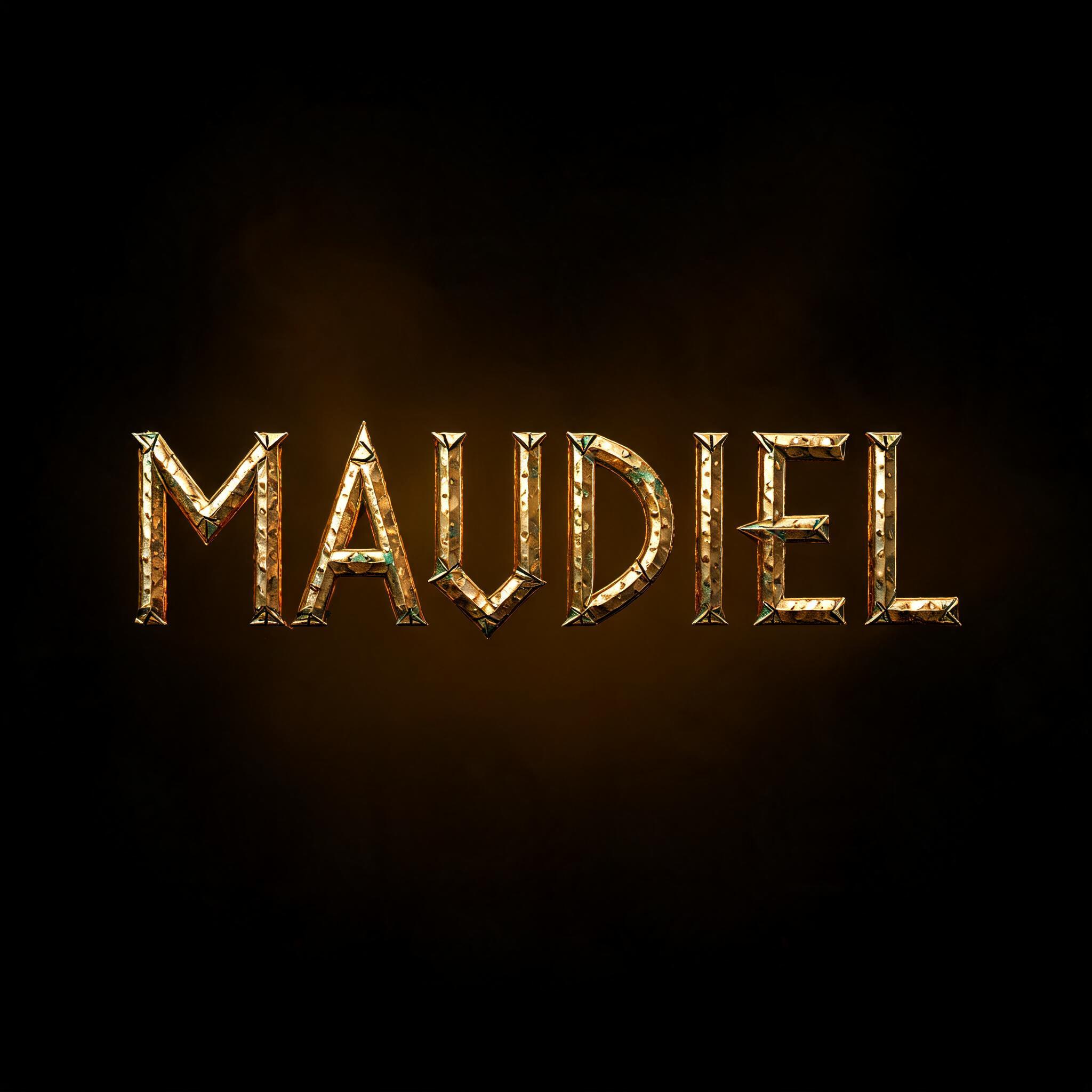 "MAUDIEL" — 3d Bold Gold | AI Text Effect Generator