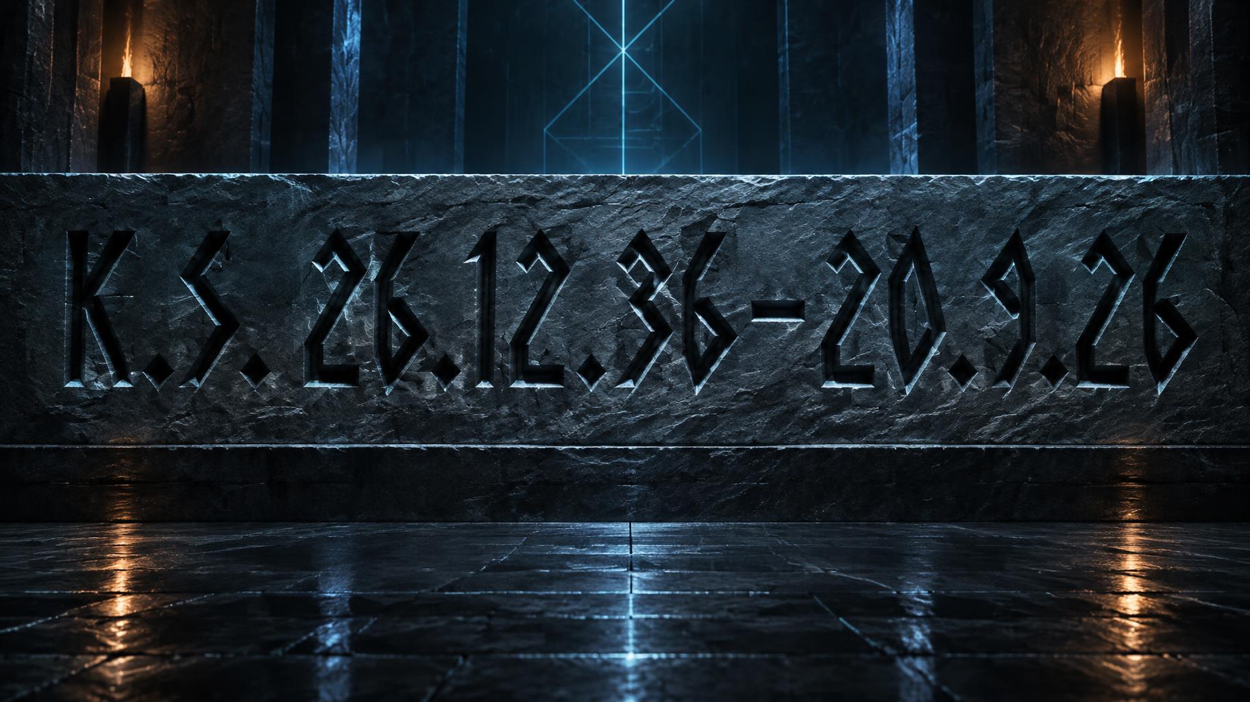 "K.S. 26.12.36-20.9.26" — Viking Runic | AI Text Effect Generator