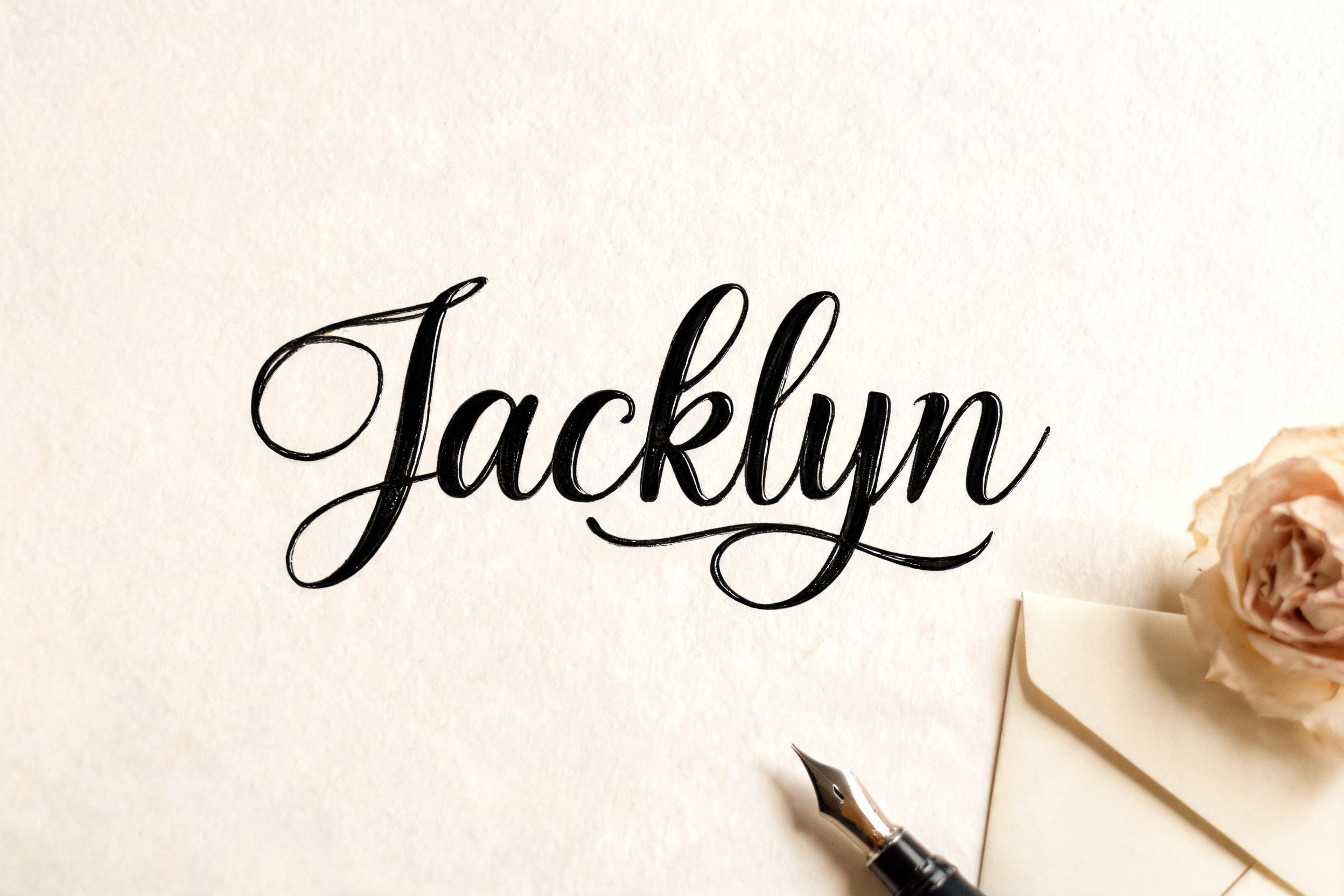 "Jacklyn" — Cursive | AI Text Effect Generator