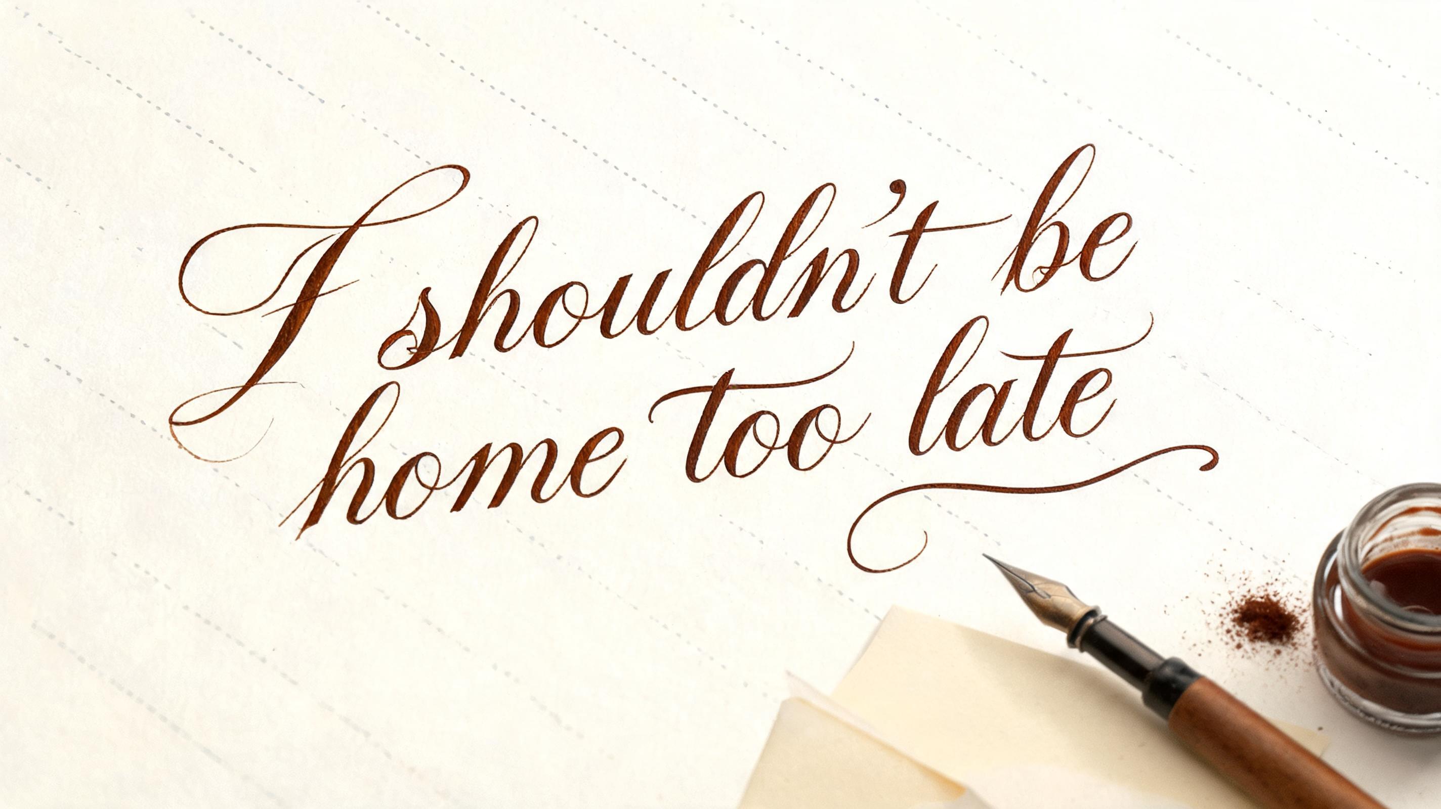 "I shouldn’t be home to late " — Cursive Calligraphy | AI Text Effect Generator