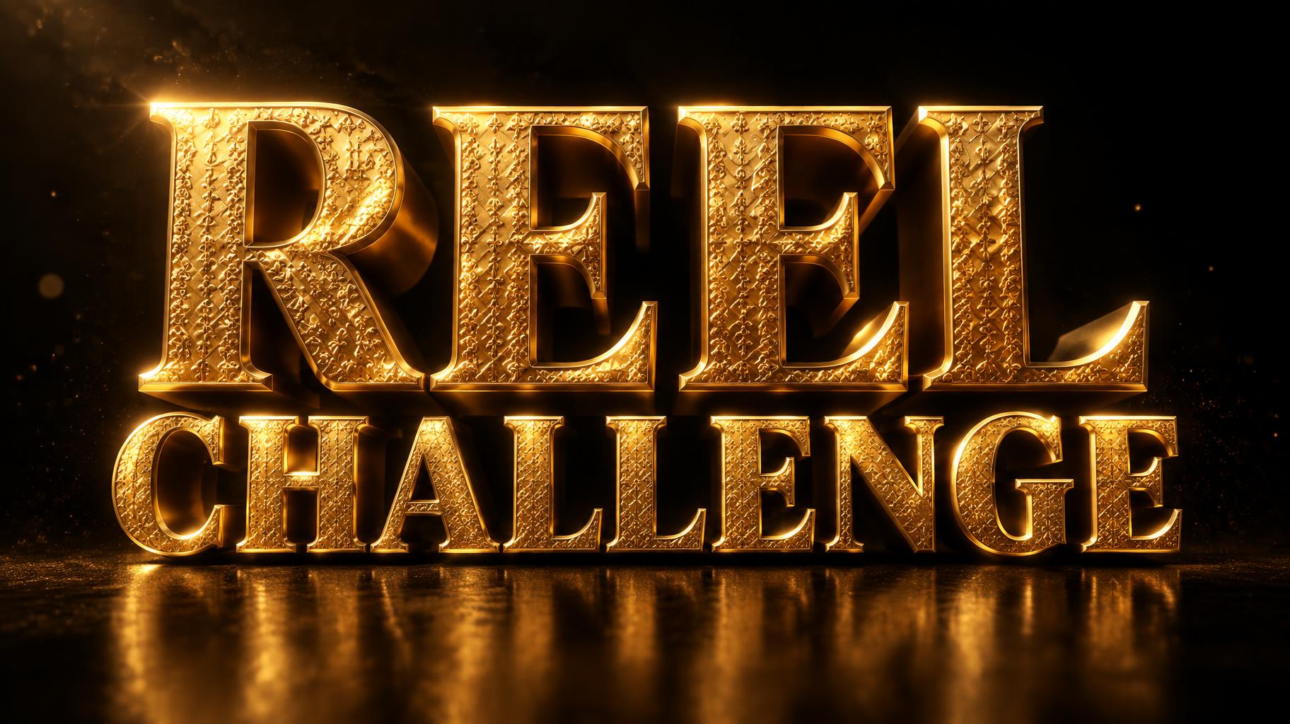 "REEL CHALLENGE" — 3d Bold Gold | AI Text Effect Generator