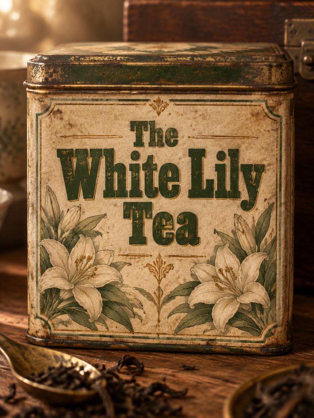 "The White Lily Tea" — Vintage | AI Text Effect Generator