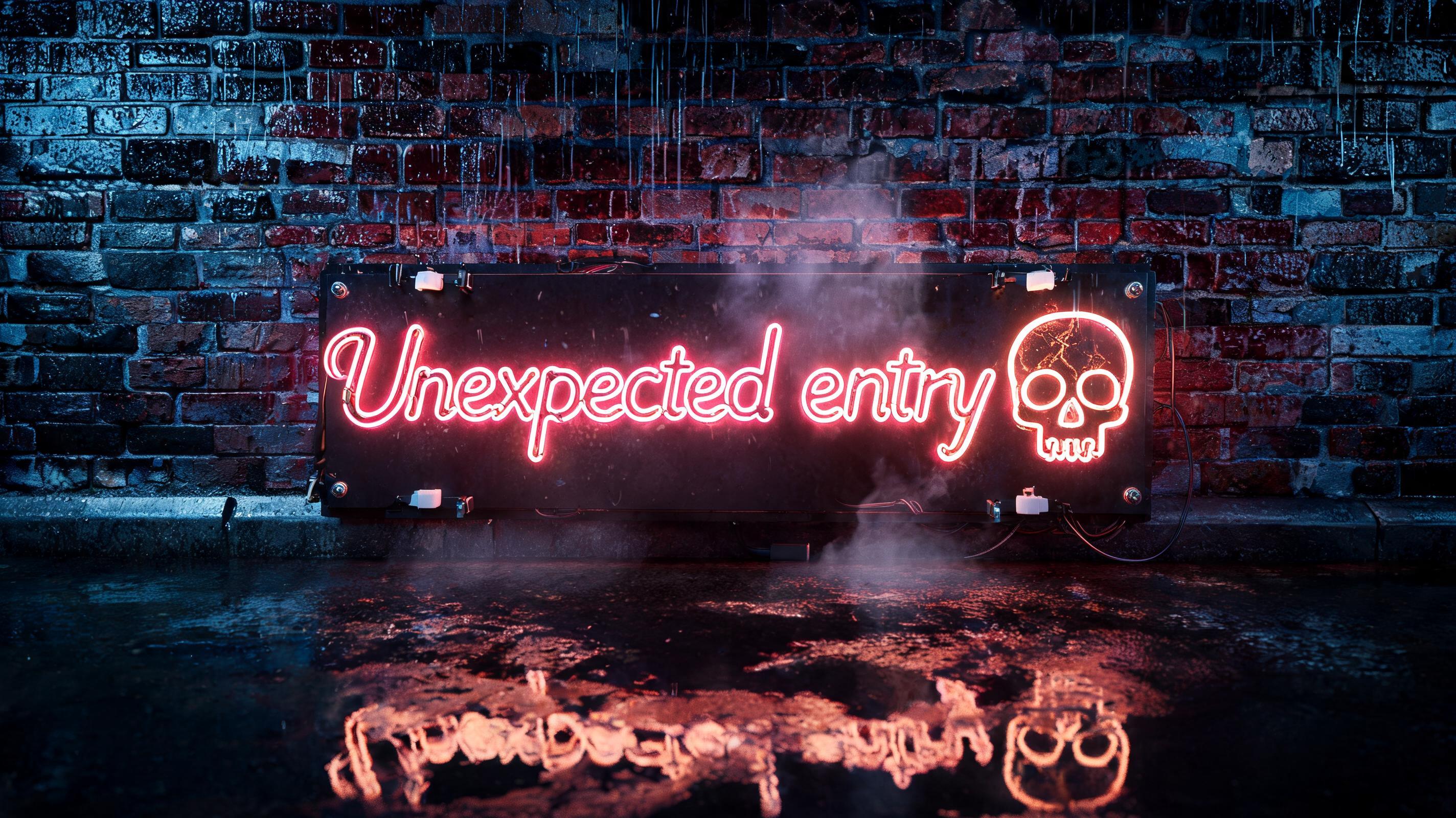 "Unexpected entry💀" — Neon Sign | AI Text Effect Generator