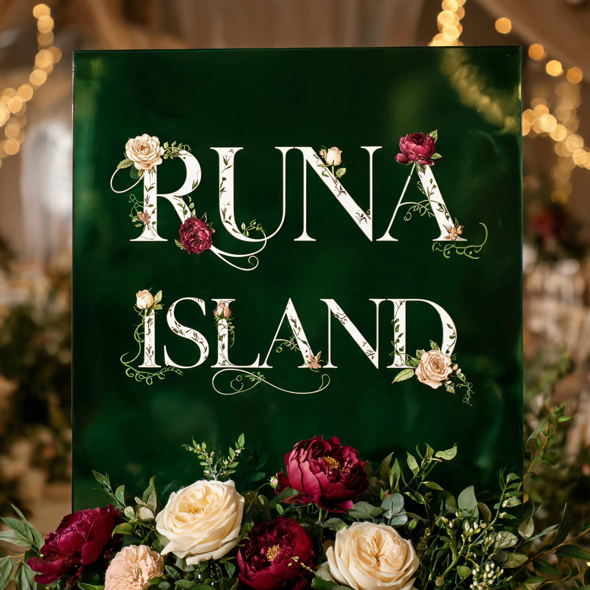"RUNA ISLAND" — Floral | AI Text Effect Generator