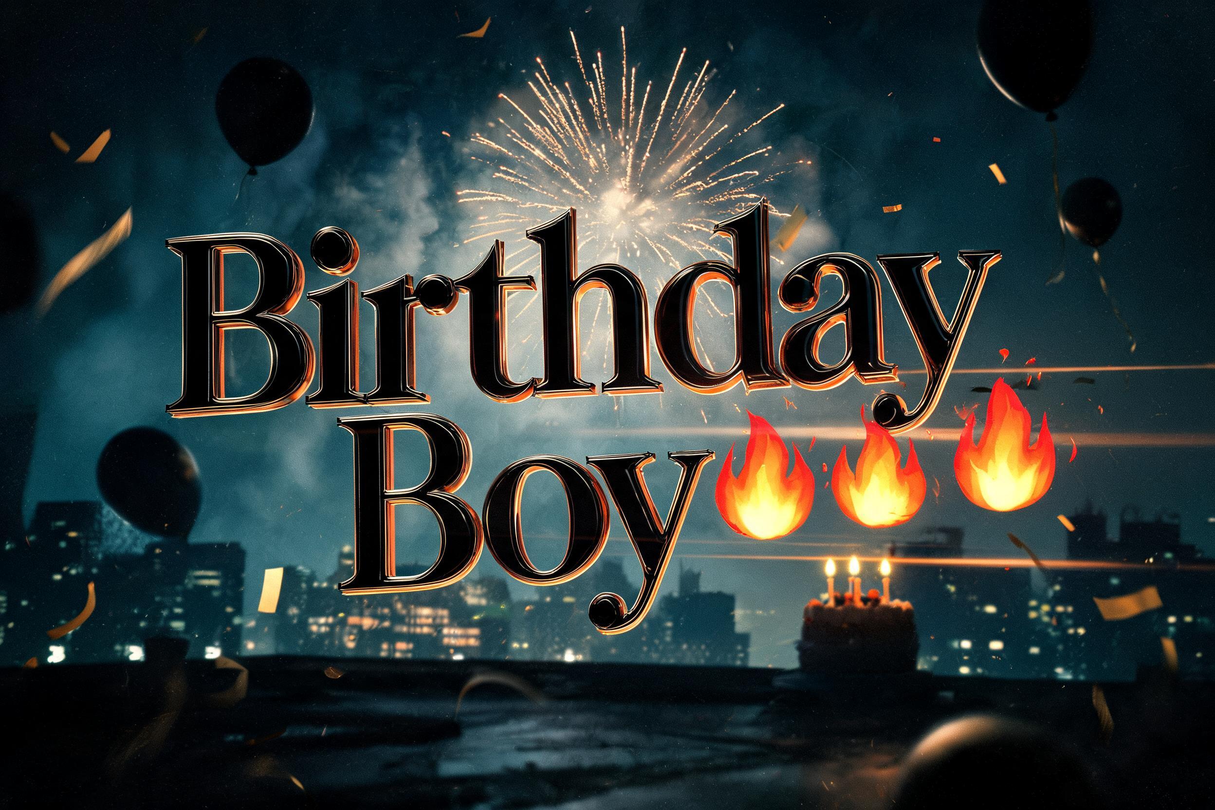 "Birthday Boy 🔥🔥🔥" — Cinematic | AI Text Effect Generator