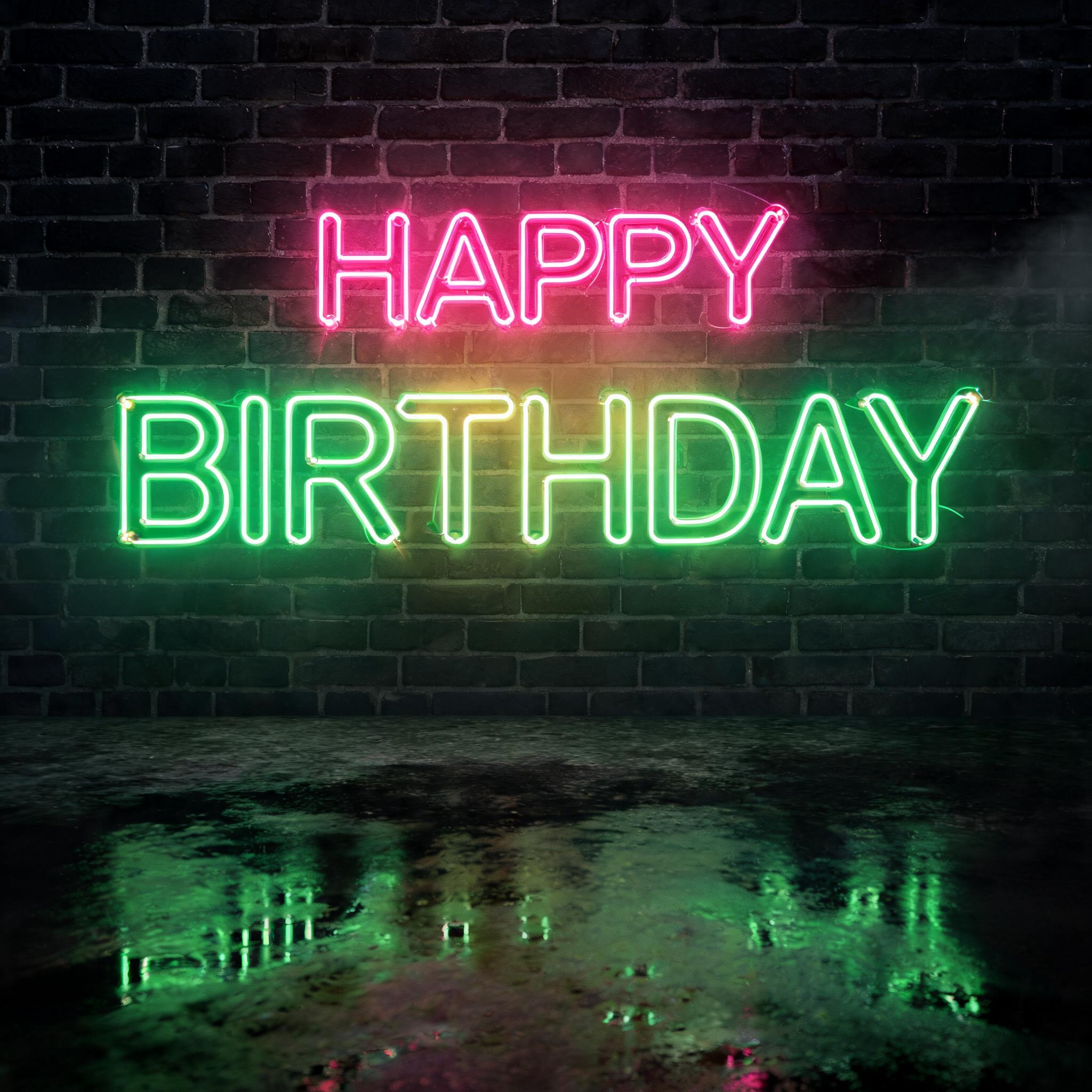 "Happy Birthday" — Cyberpunk Electric Neon text effect