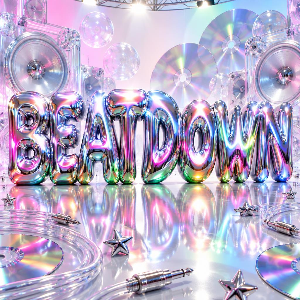 "BEATDOWN" — Y2k Chrome | AI Text Effect Generator