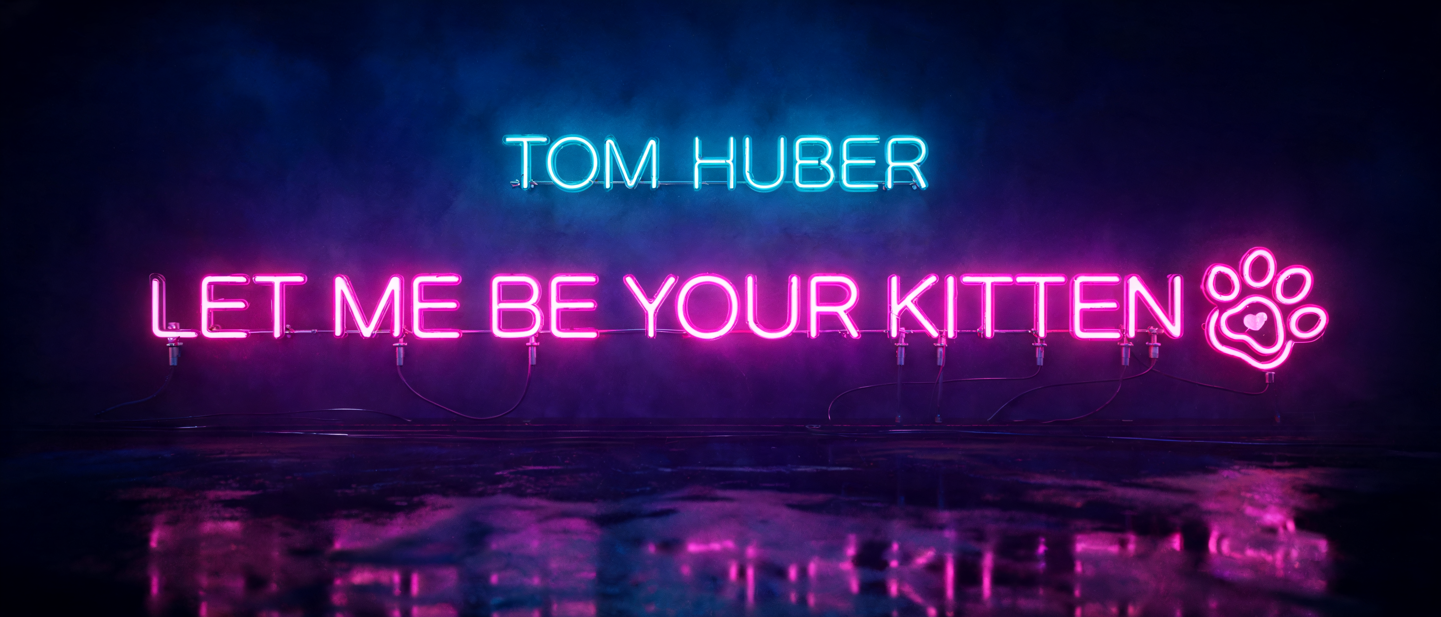 "TOM HUBER LET ME BE YOUR KITTEN" — Neon Glow | AI Text Effect Generator
