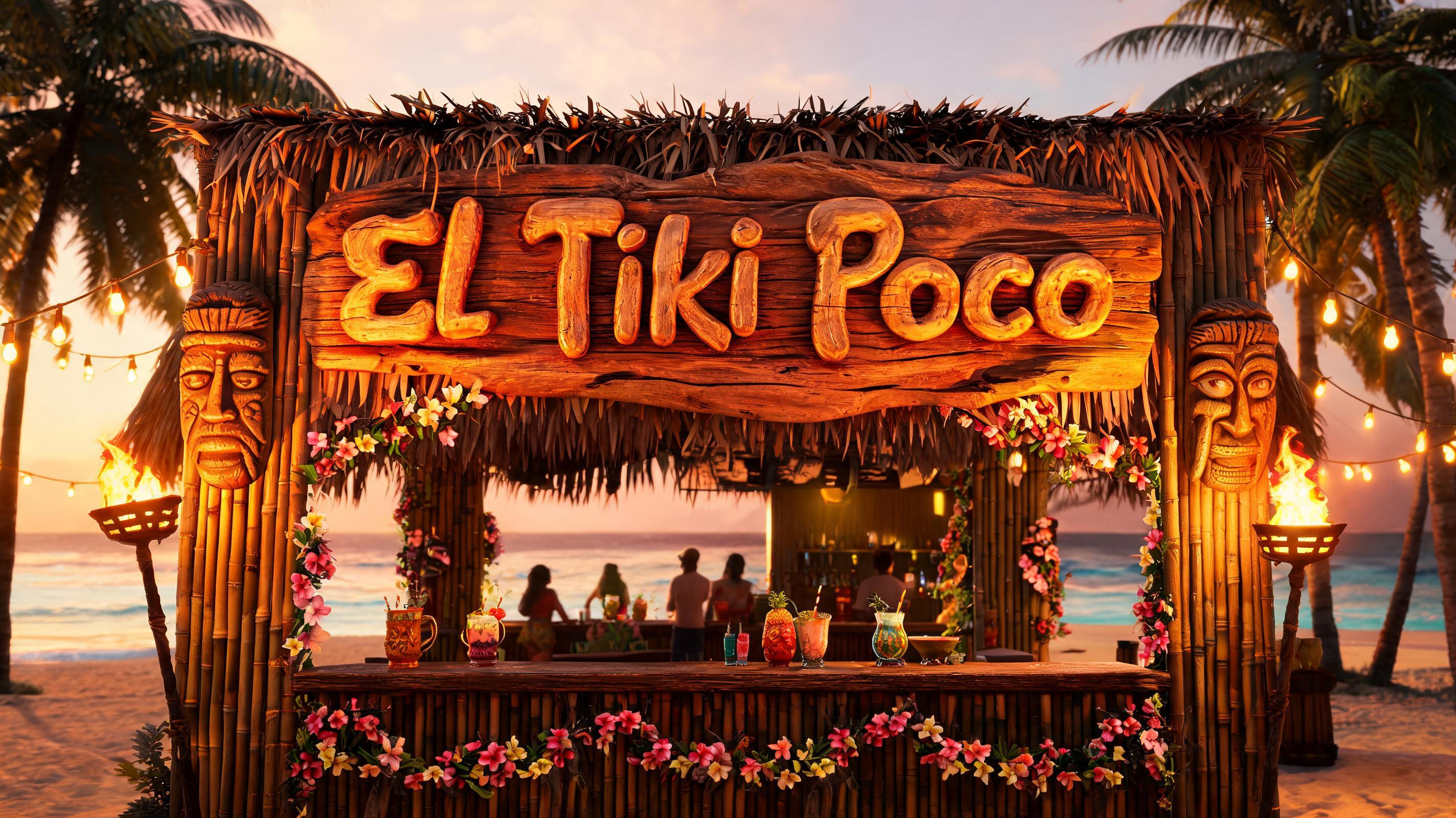 "El Tiki Poco" — Hawaiian text effect