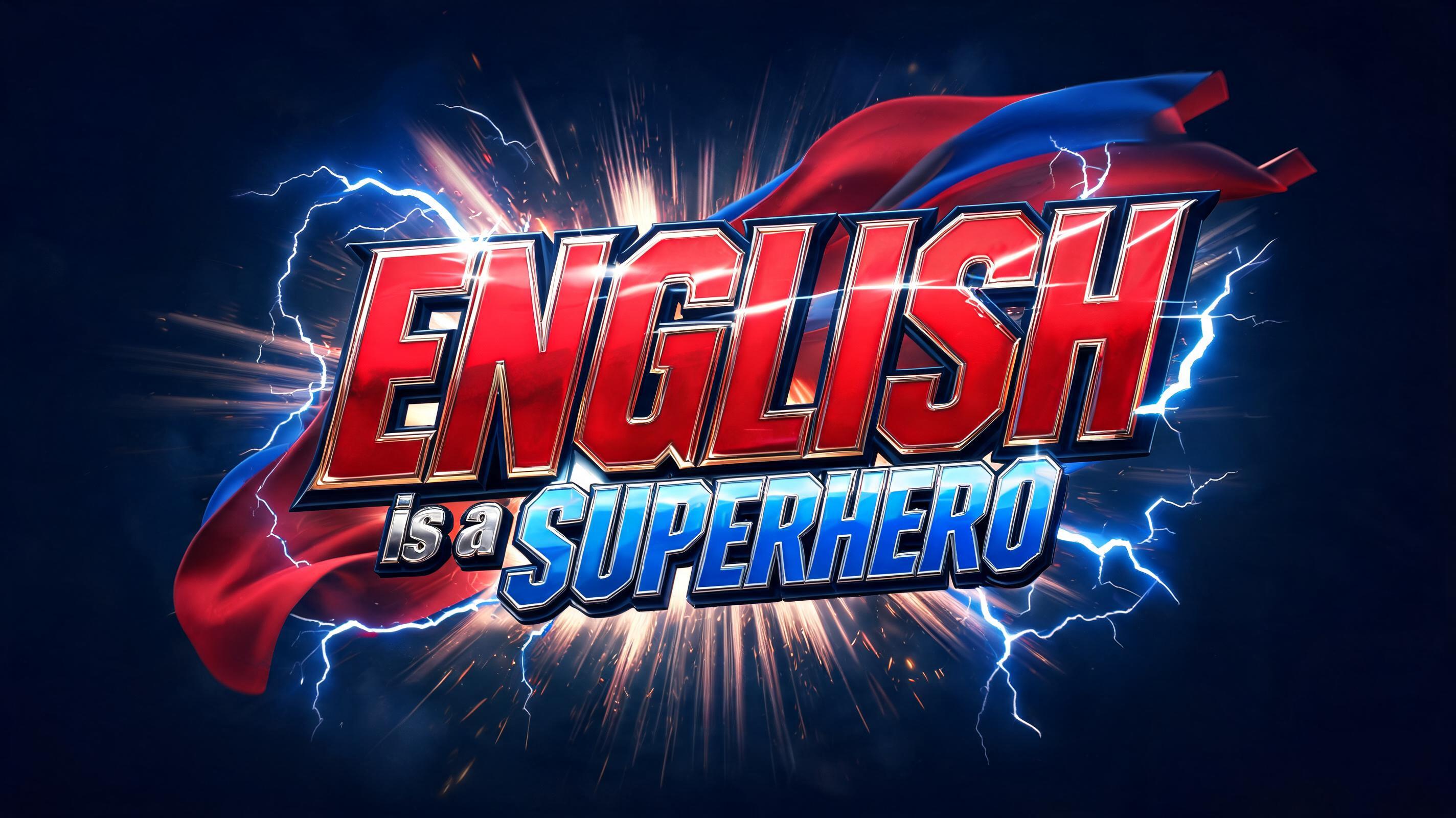 "English is a Superhero" — Superhero | AI Text Effect Generator