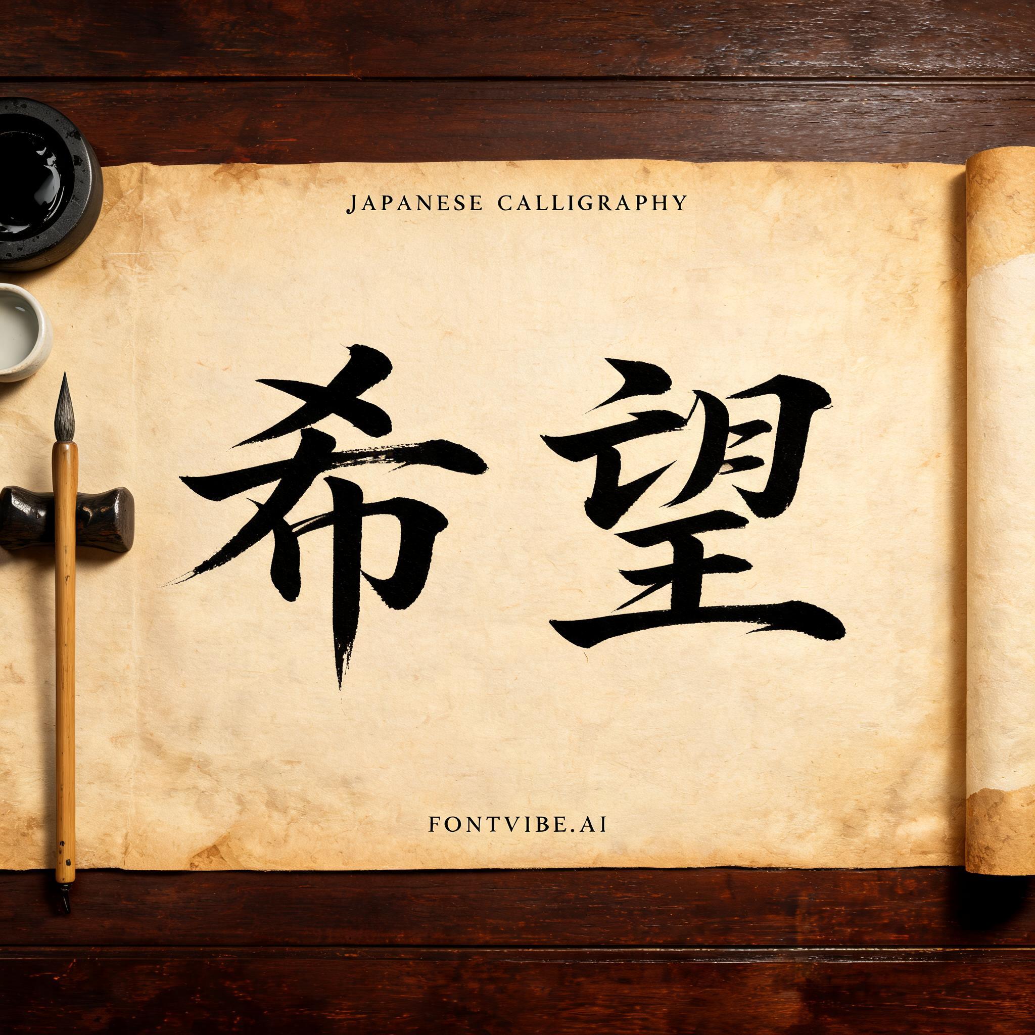 "希望" — Brush Japanese Ink | AI Text Effect Generator