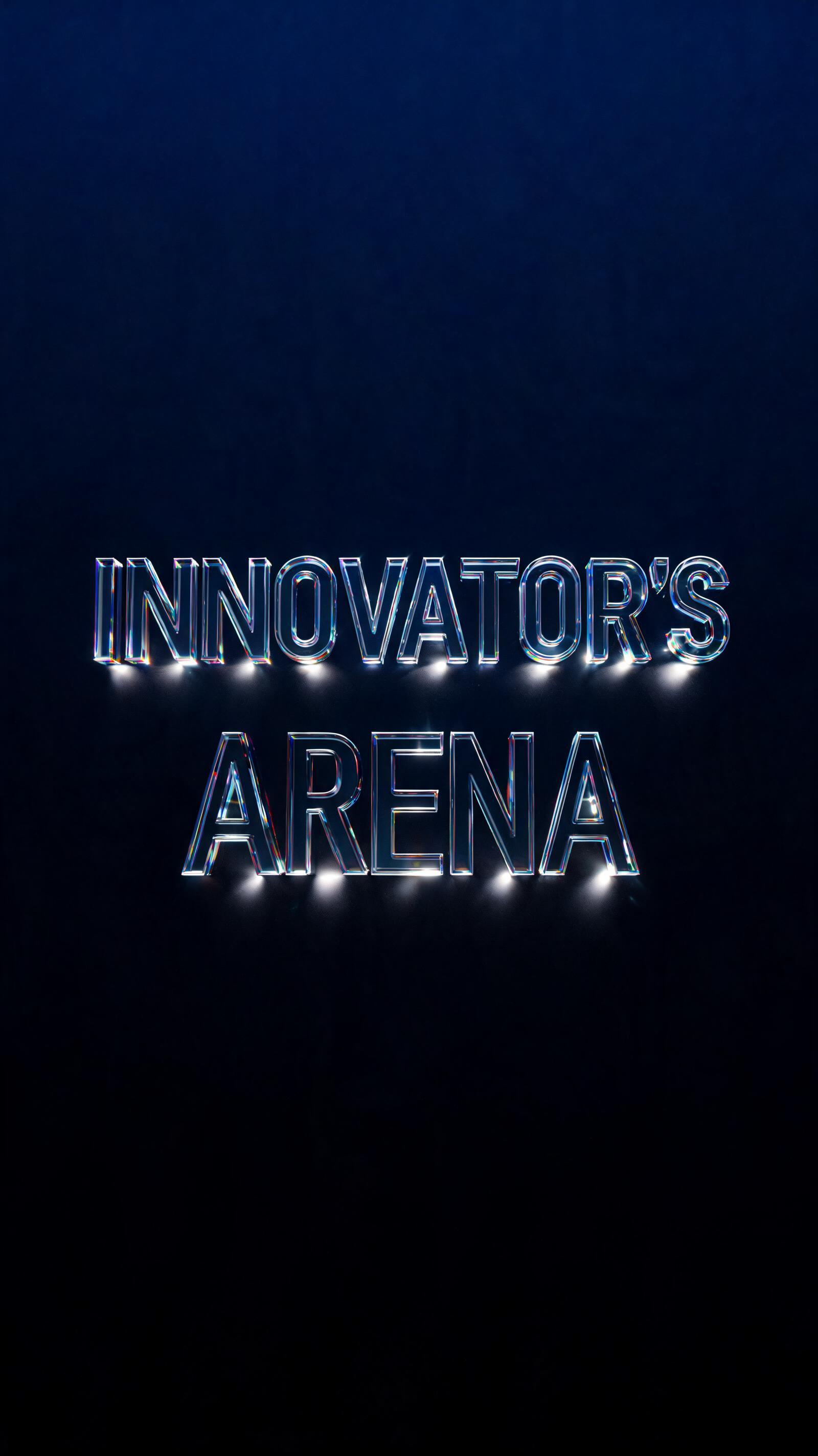 "INNOVATOR'S ARENA" — Glass | AI Text Effect Generator