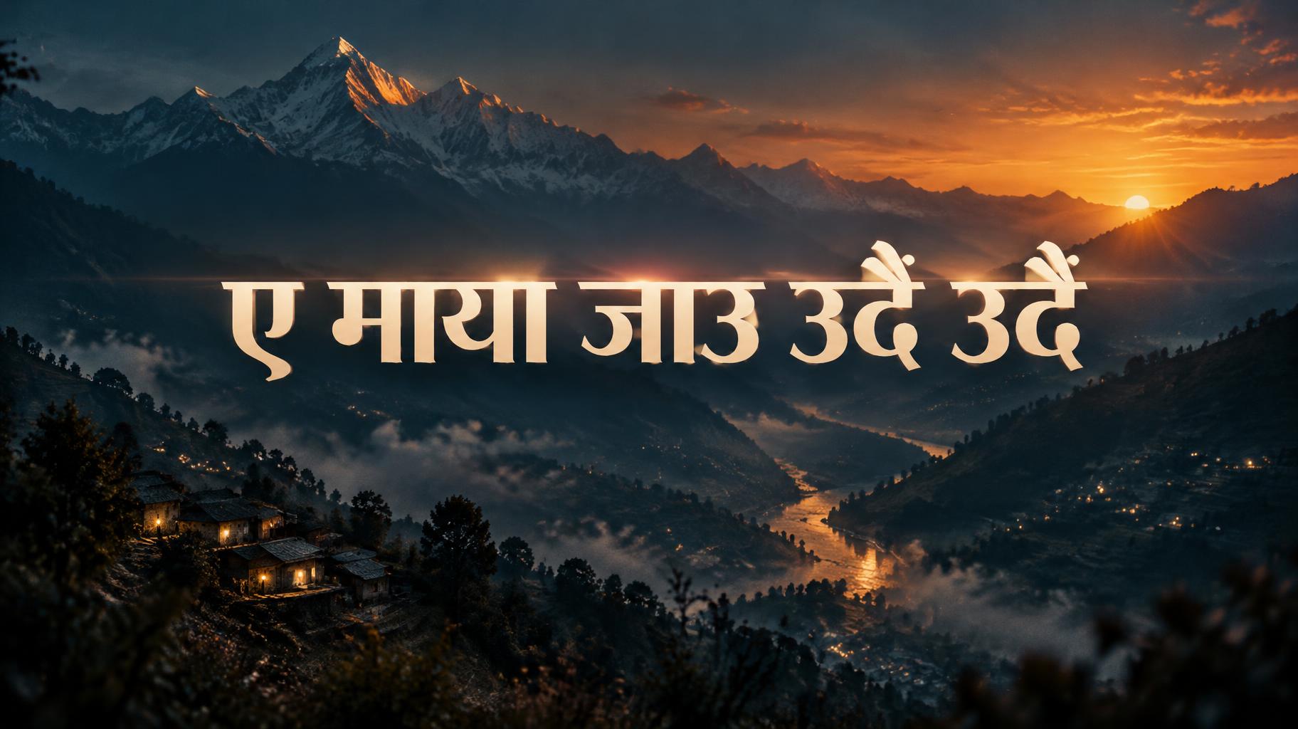 "ए माया जाउ उदै उदै" — Cinematic Netflix | AI Text Effect Generator