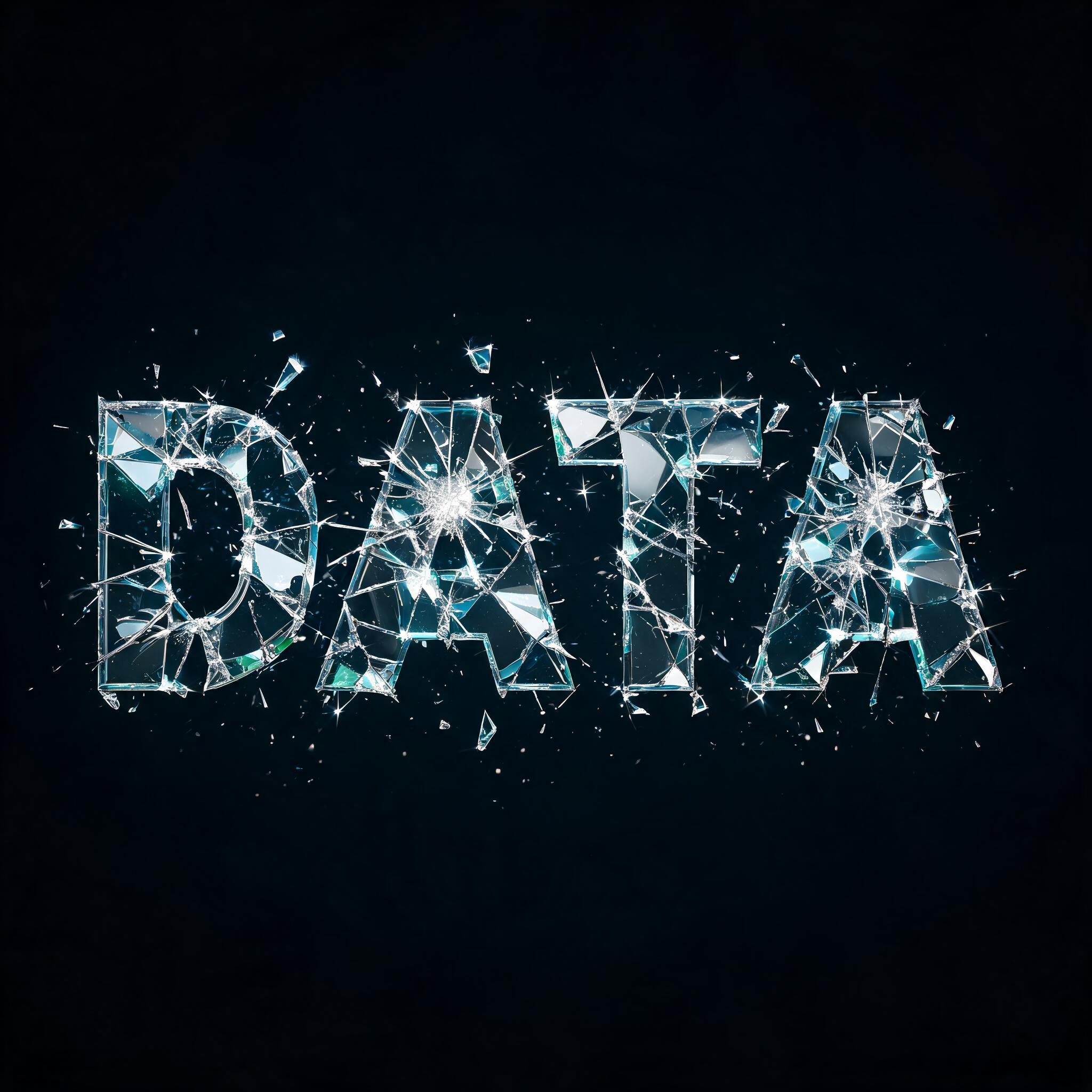 "DATA" — Glass Broken text effect