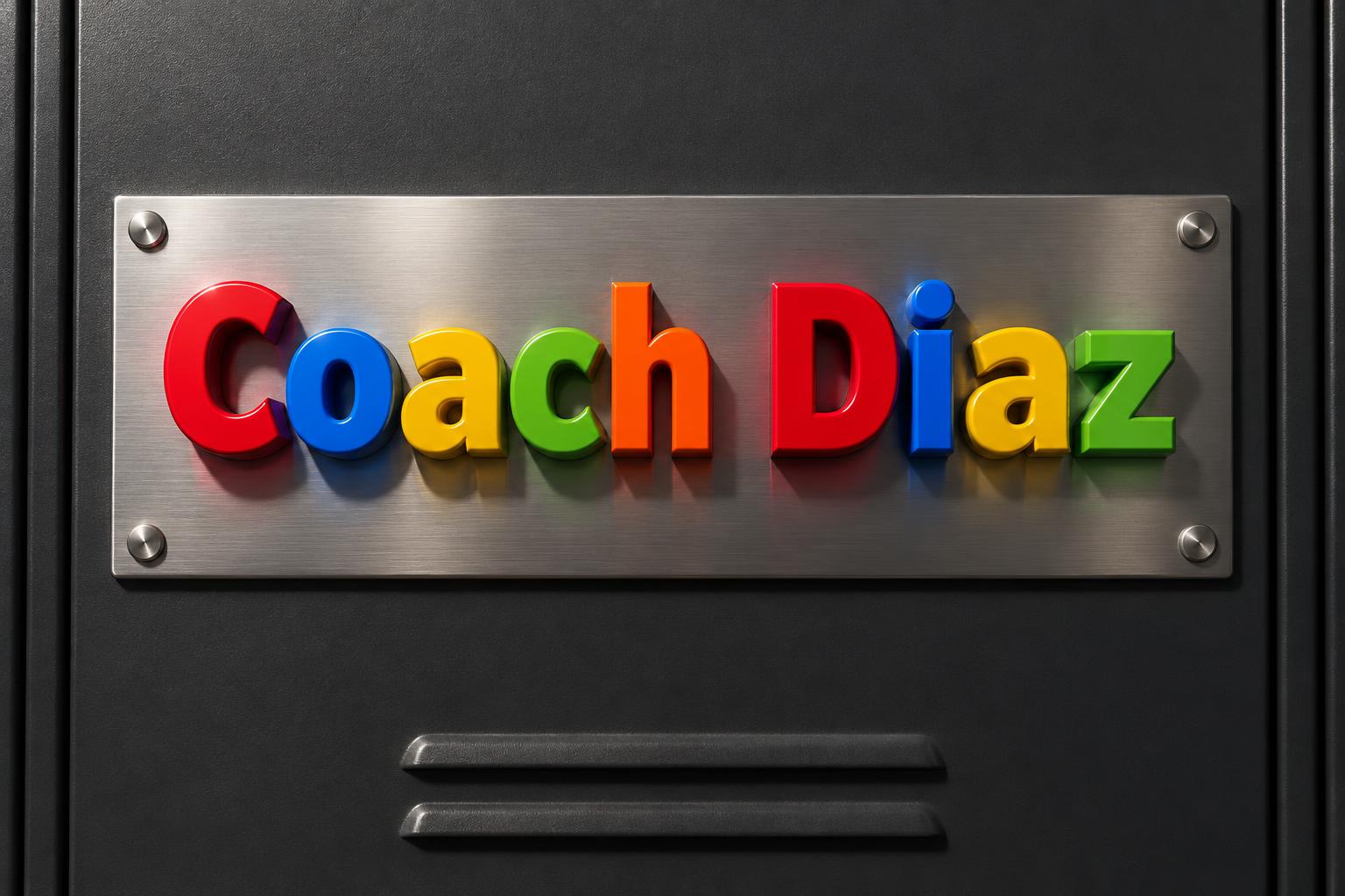 "Coach Diaz" — 3d Bold | AI Text Effect Generator