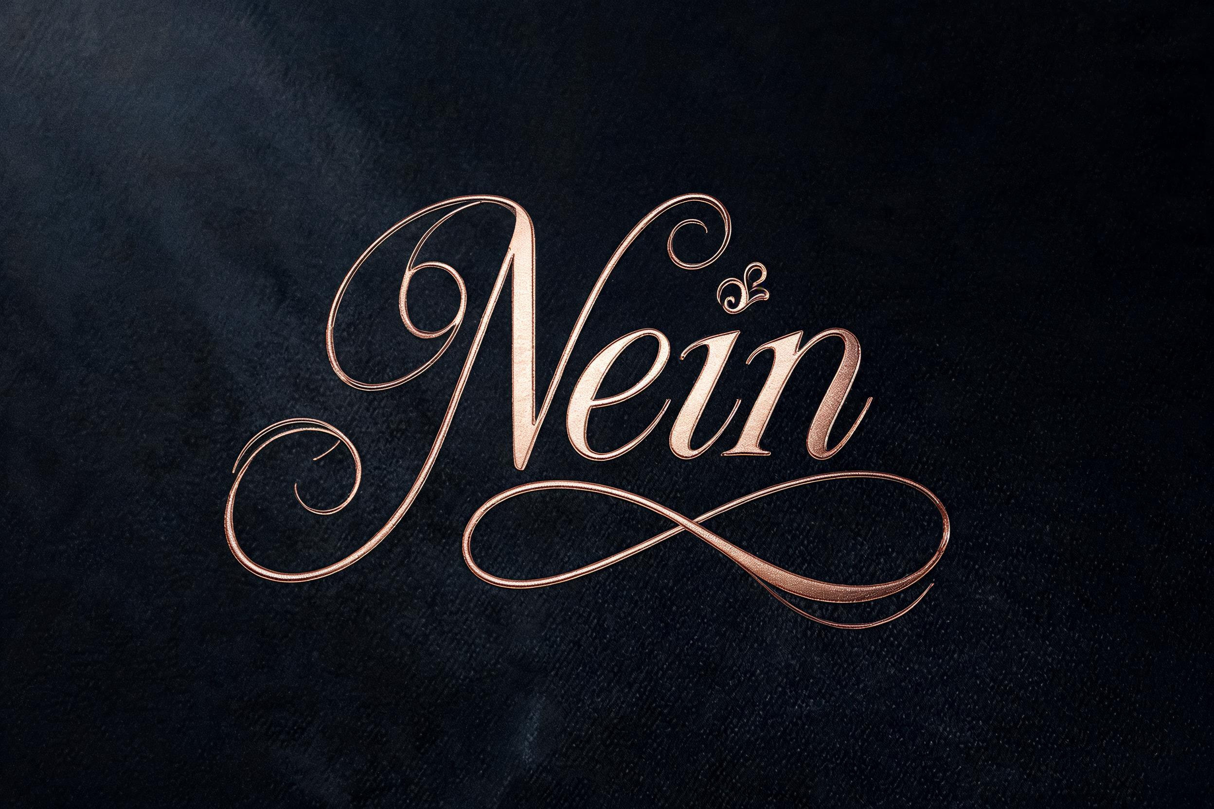 "Nein" — Elegant Script | AI Text Effect Generator