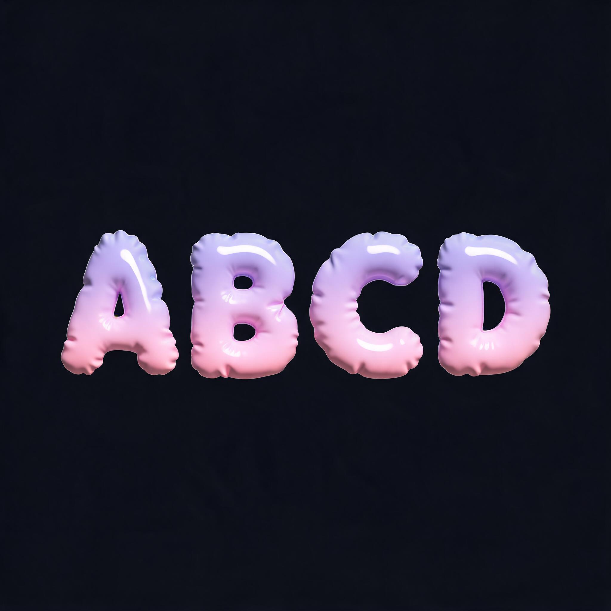 "ABCD" — Y2k Bubbly | AI Text Effect Generator