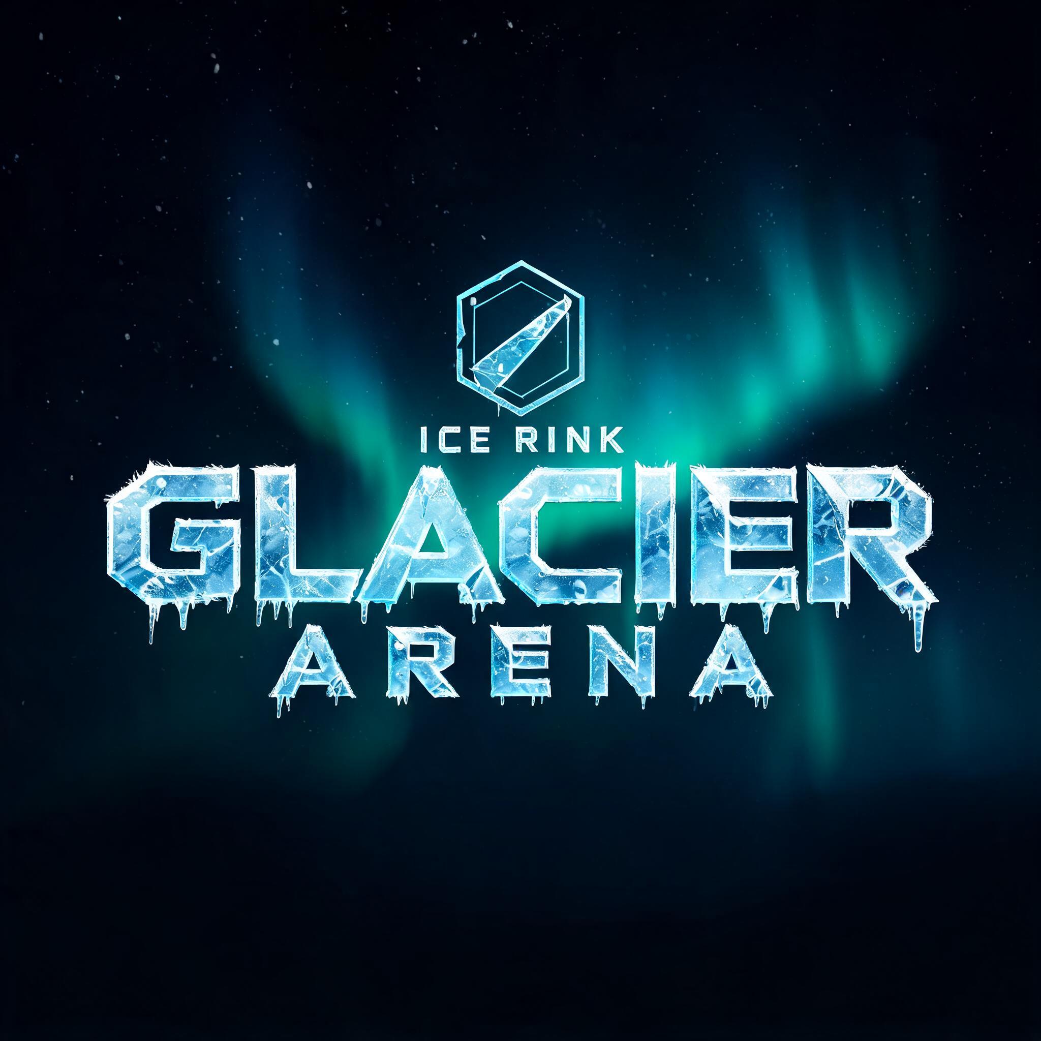"GLACIER
ARENA
ICE RINK" — Glass Frozen | AI Text Effect Generator