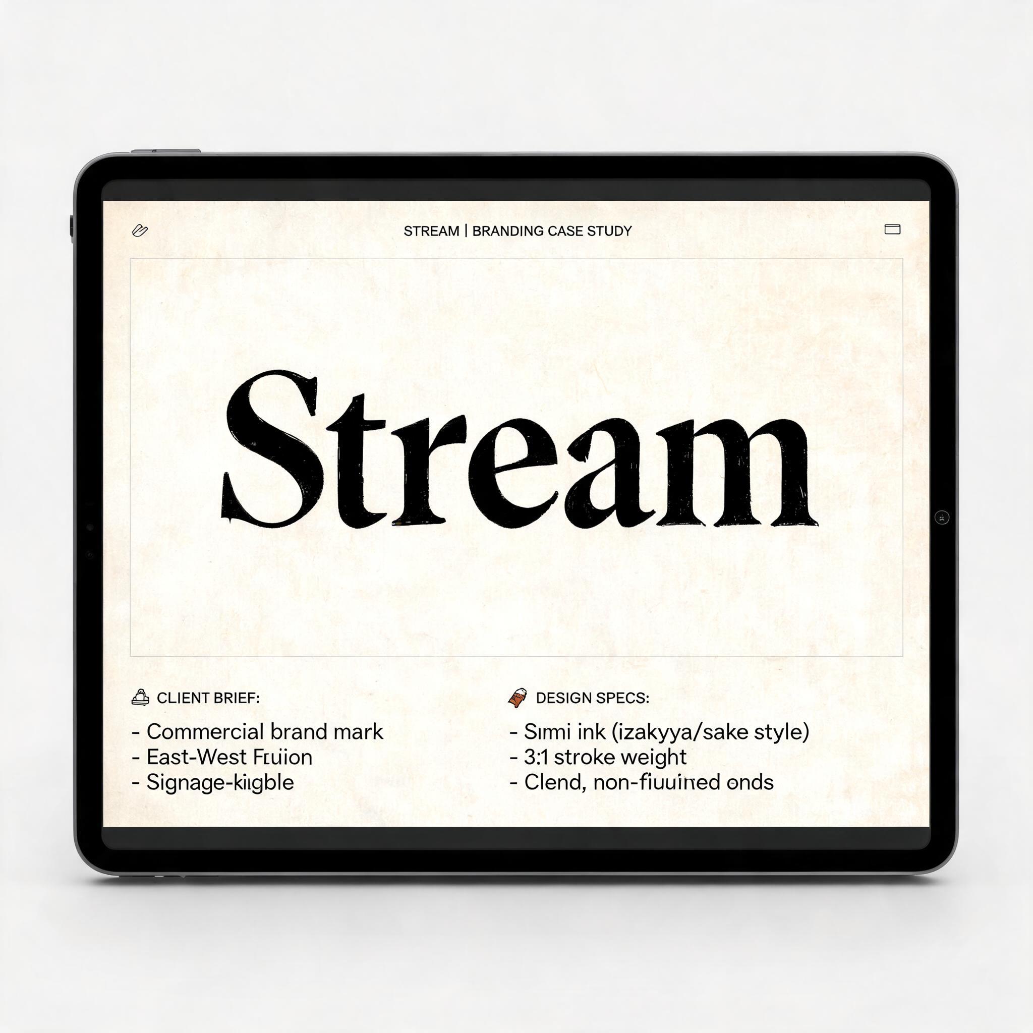 "Stream" — Brush Chinese Ink | AI Text Effect Generator