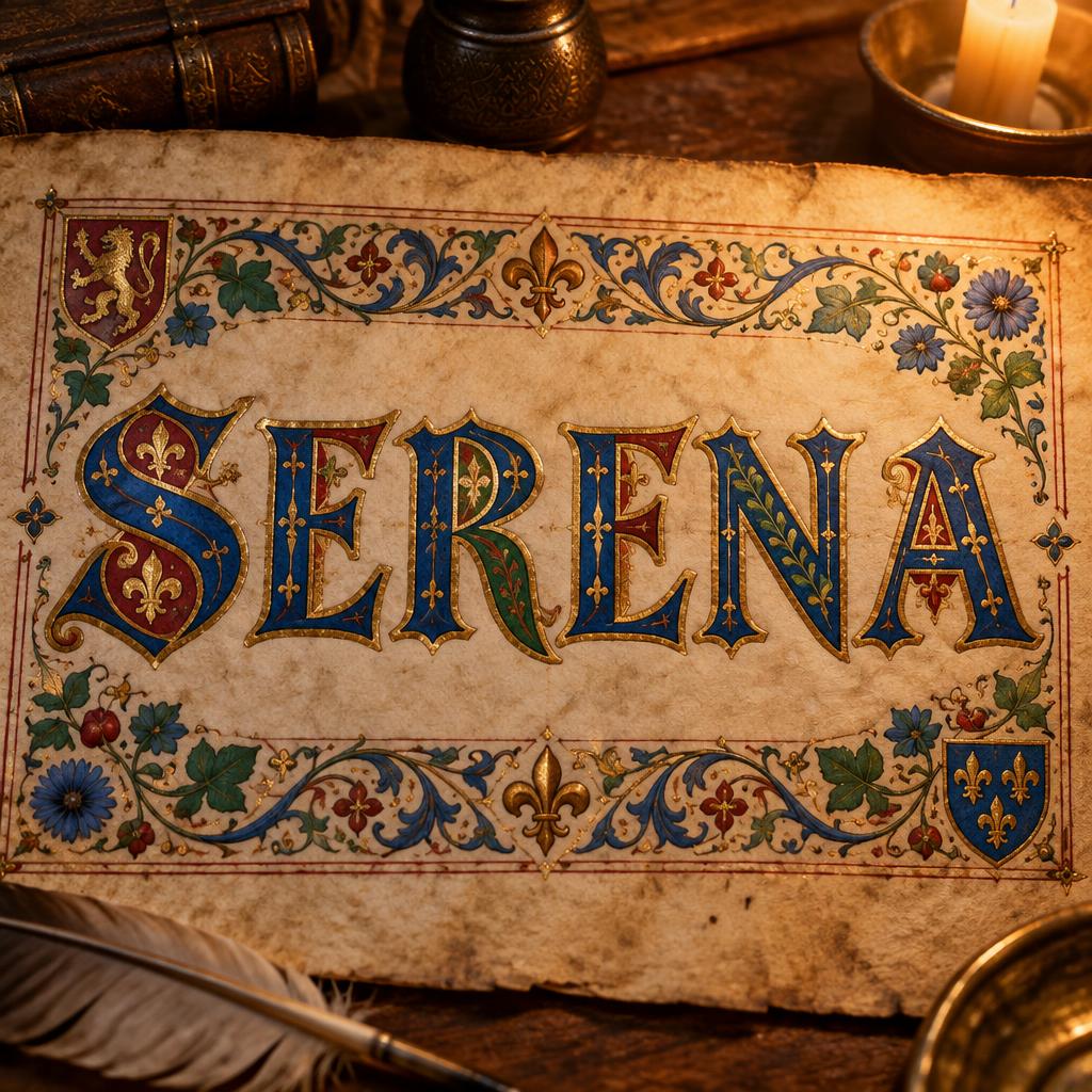 "SERENA" — Medieval | AI Text Effect Generator
