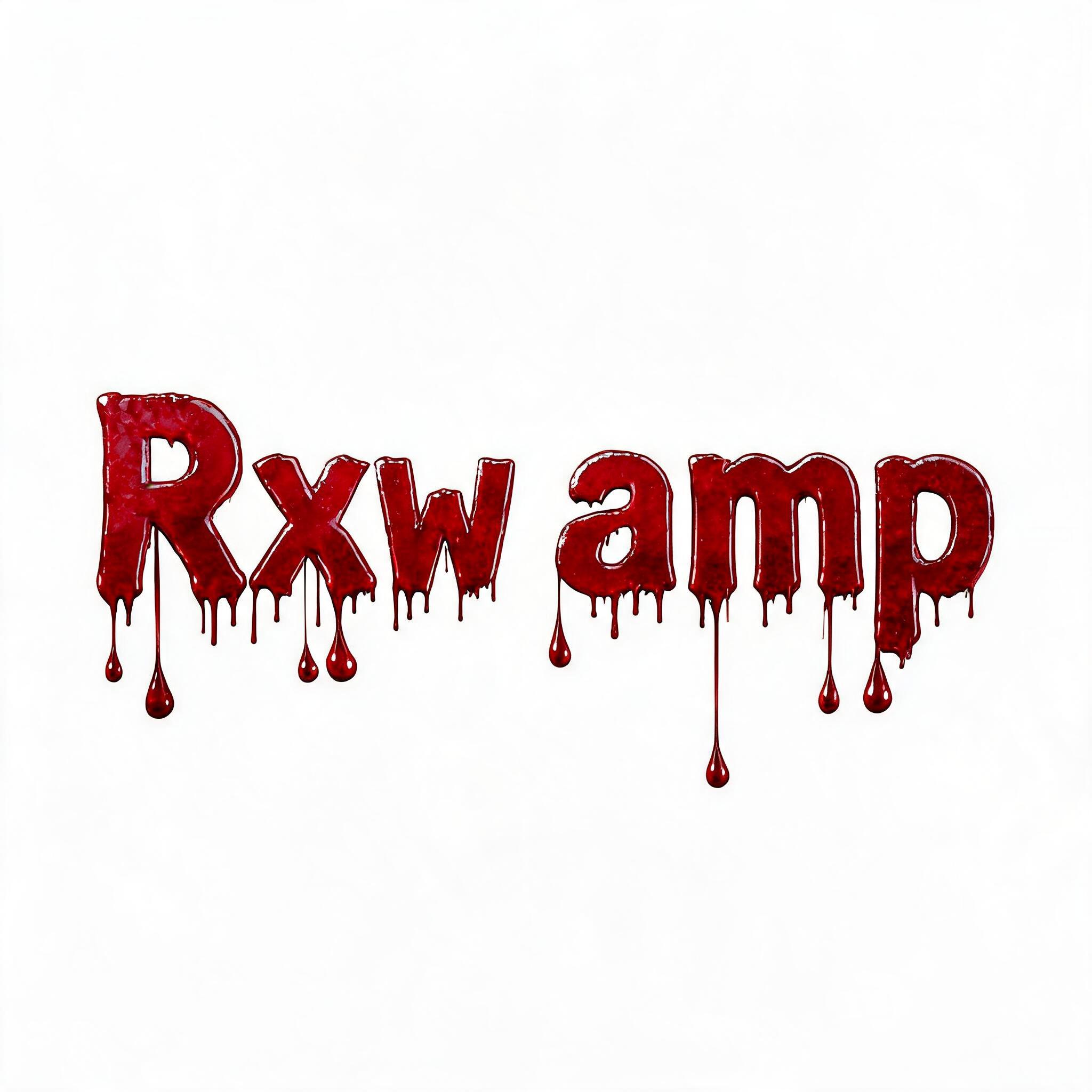 "Rxw amp" — Drip Font Blood | AI Text Effect Generator