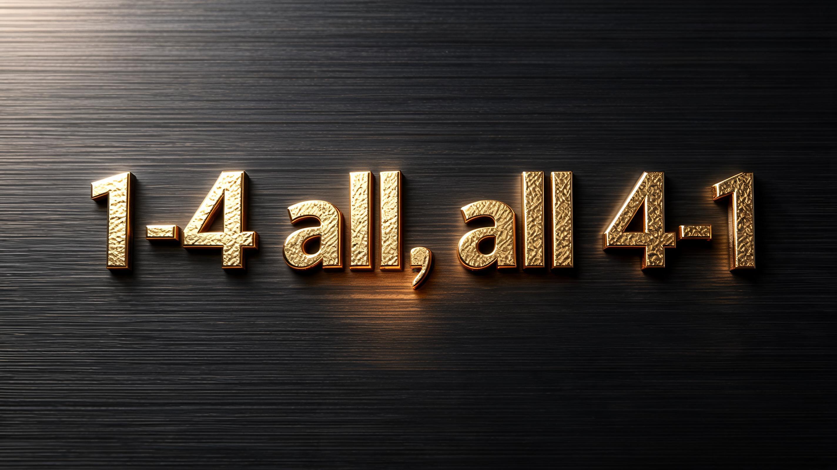 "1-4 all, all 4-1" — Luxury Gold | AI Text Effect Generator