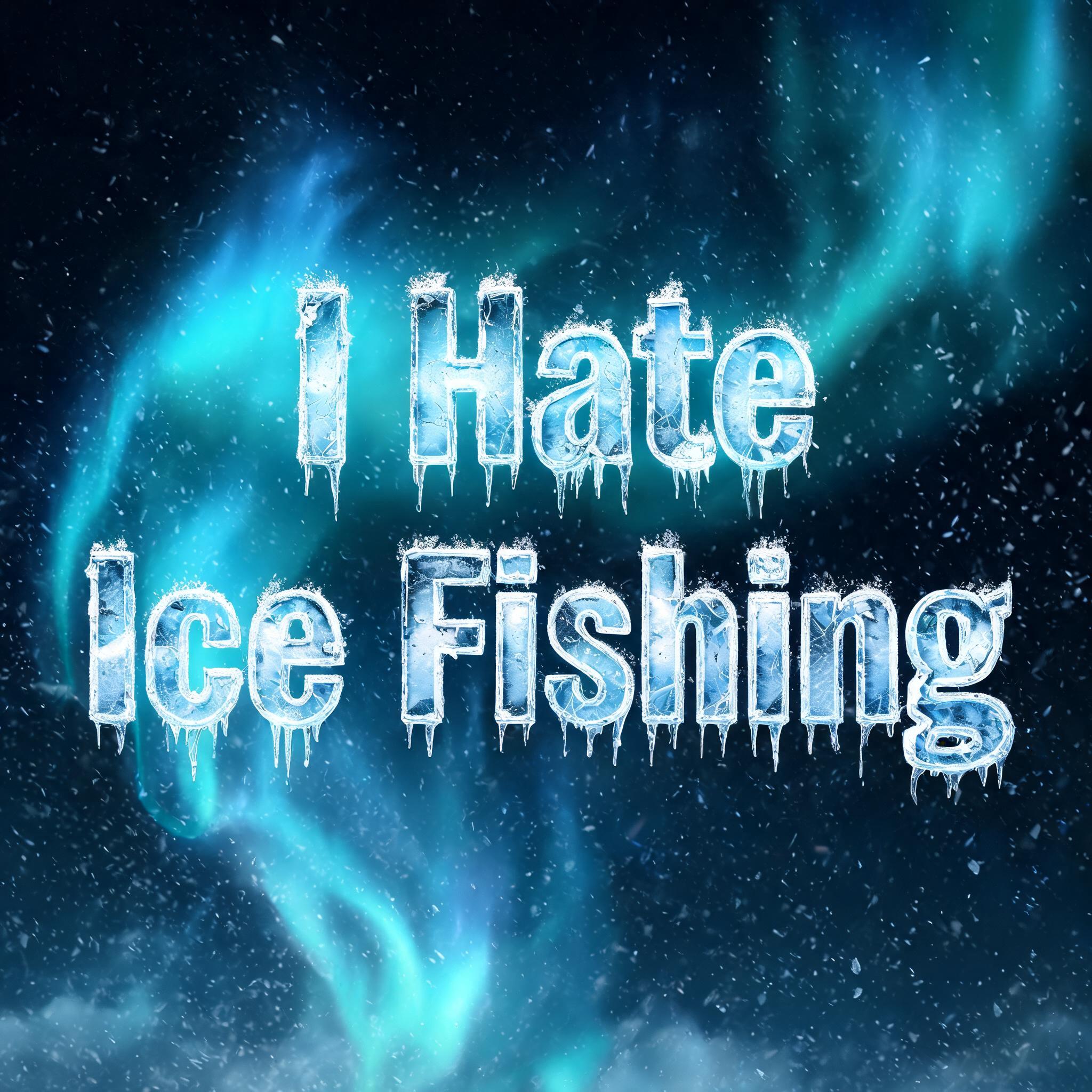 "I Hate Ice Fishing" — Glass Frozen | AI Text Effect Generator
