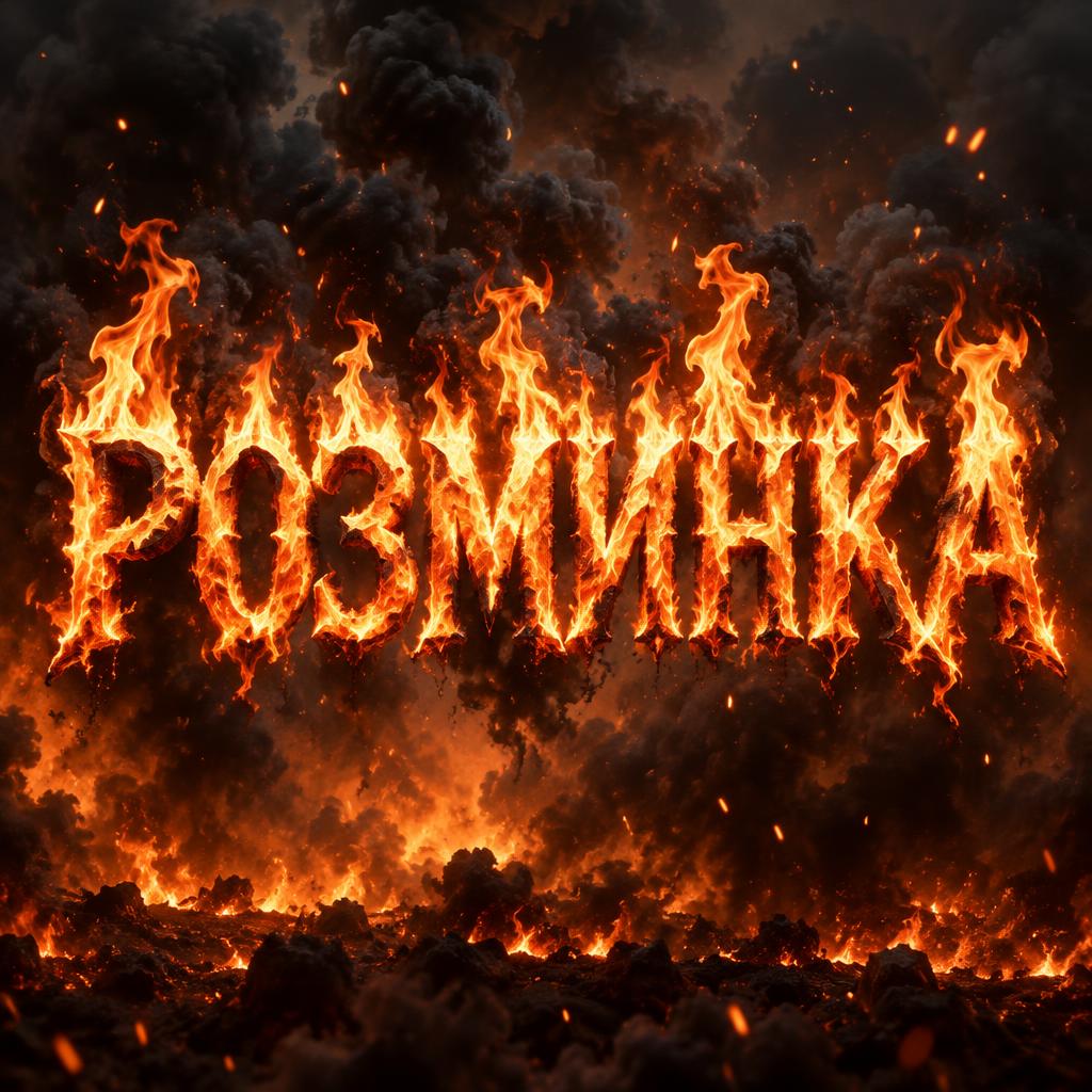 "РОЗМИНКА" — Fire Smoke | AI Text Effect Generator