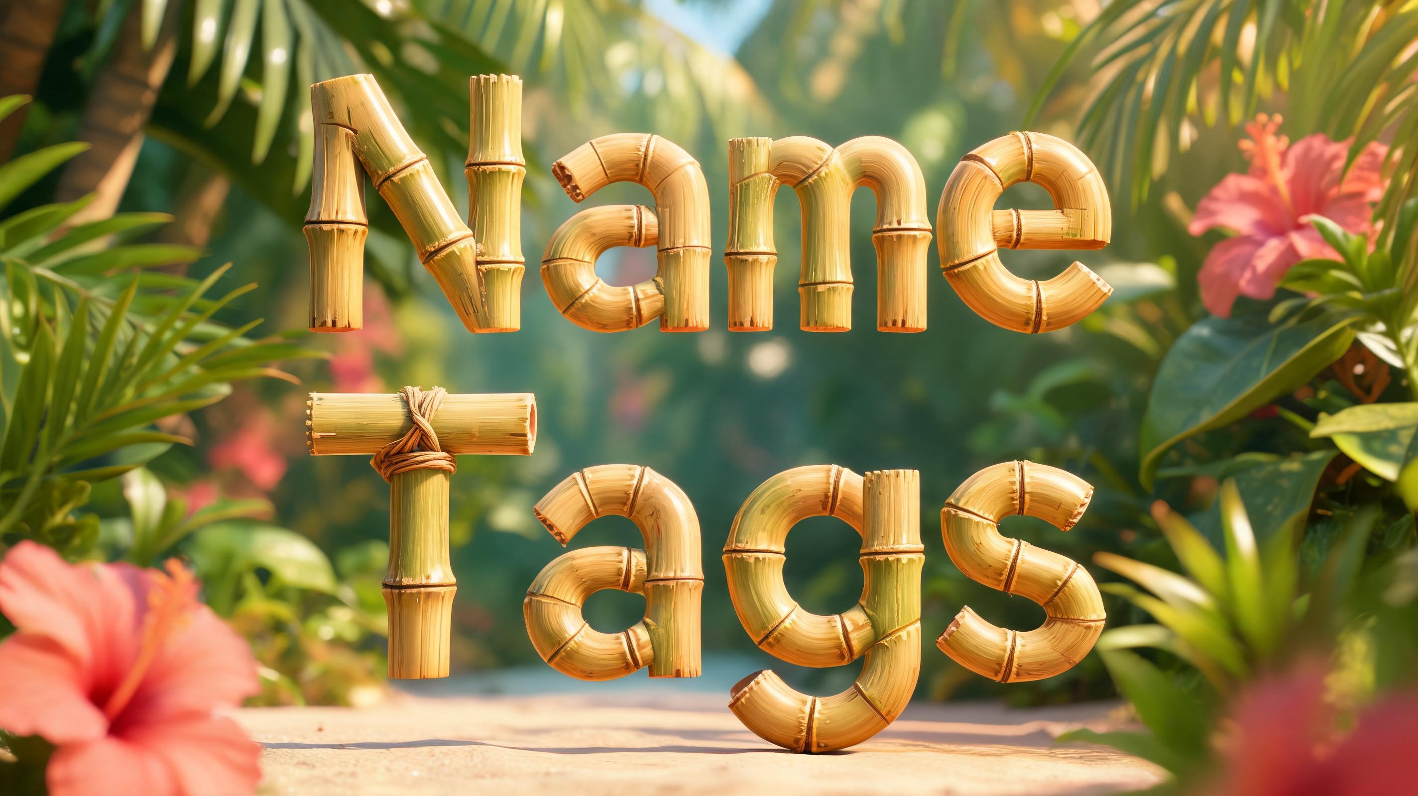 "Name Tags" — Hawaiian | AI Text Effect Generator