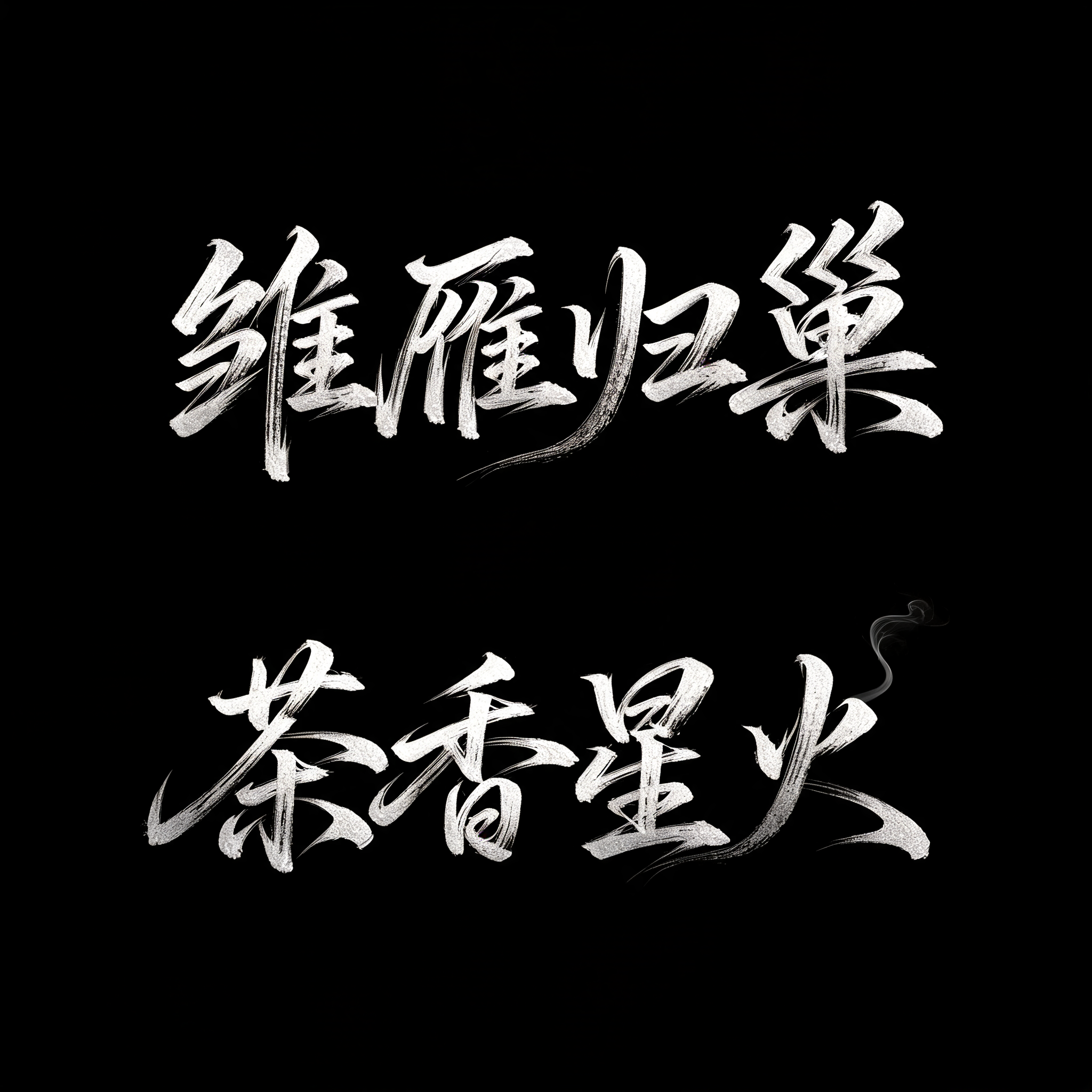 "雏雁归巢   茶香星火" — Brush Chinese Ink | AI Text Effect Generator