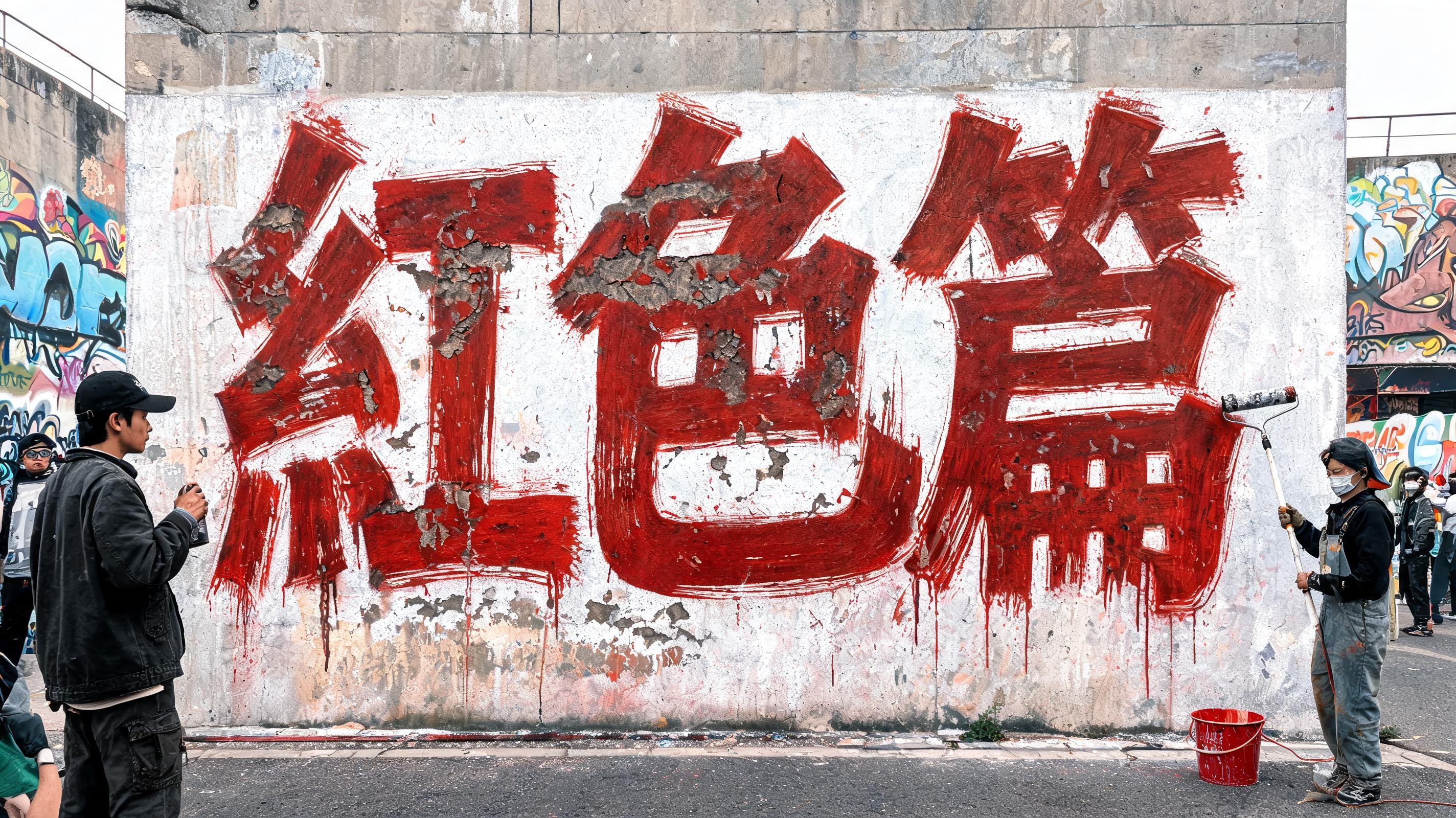 "紅色篇" — Brush Dry text effect