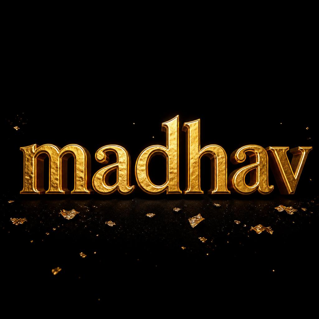 "madhav" — Luxury Gold | AI Text Effect Generator