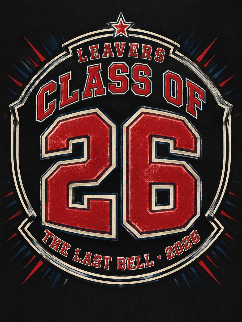 "26
CLASS OF
LEAVERS
THE LAST BELL · 2026" — Sports | AI Text Effect Generator