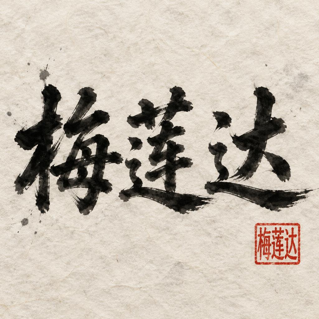 "梅莲达" — Brush Chinese Ink | AI Text Effect Generator