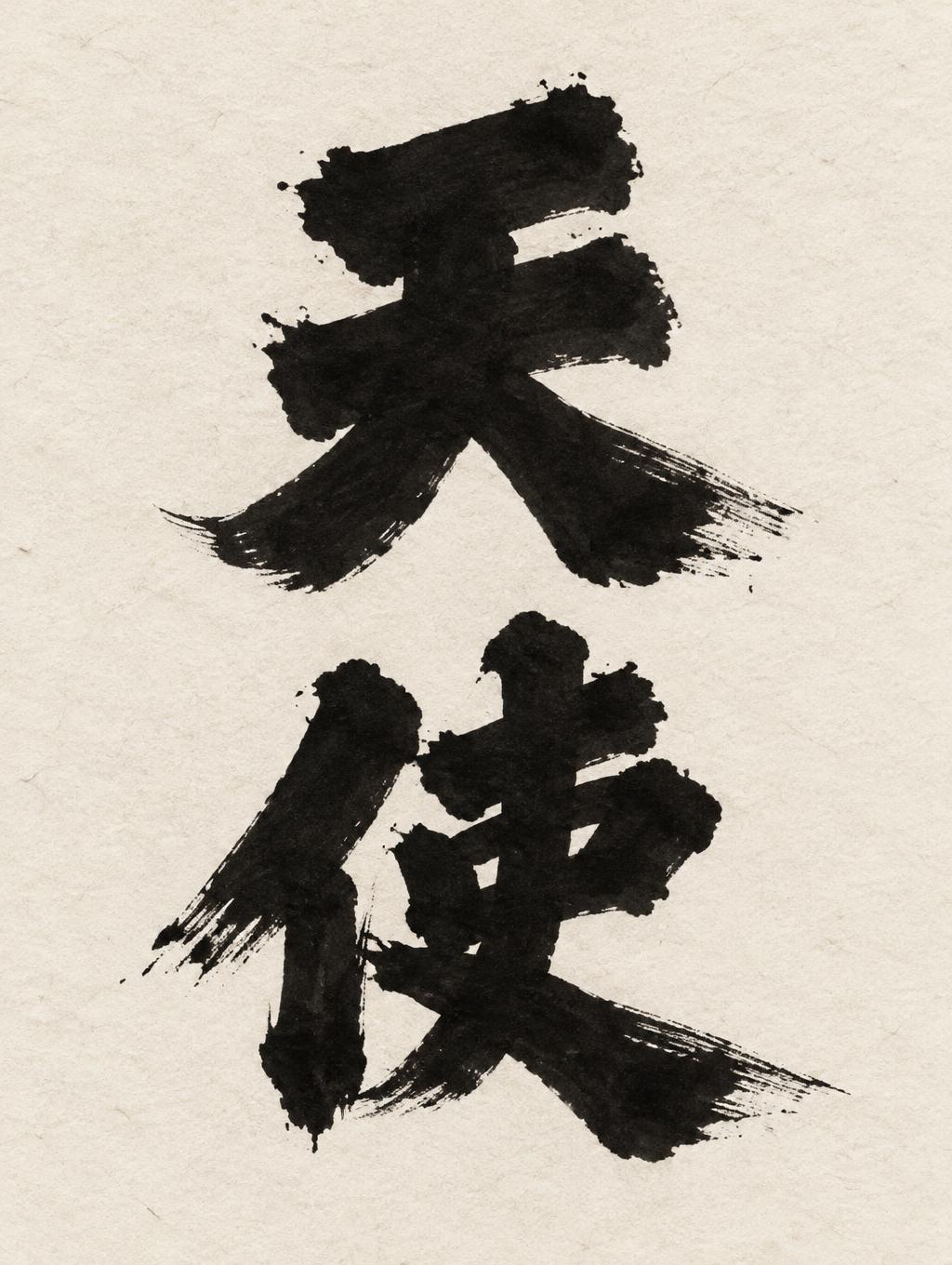 "天
使" — Brush Japanese Ink | AI Text Effect Generator