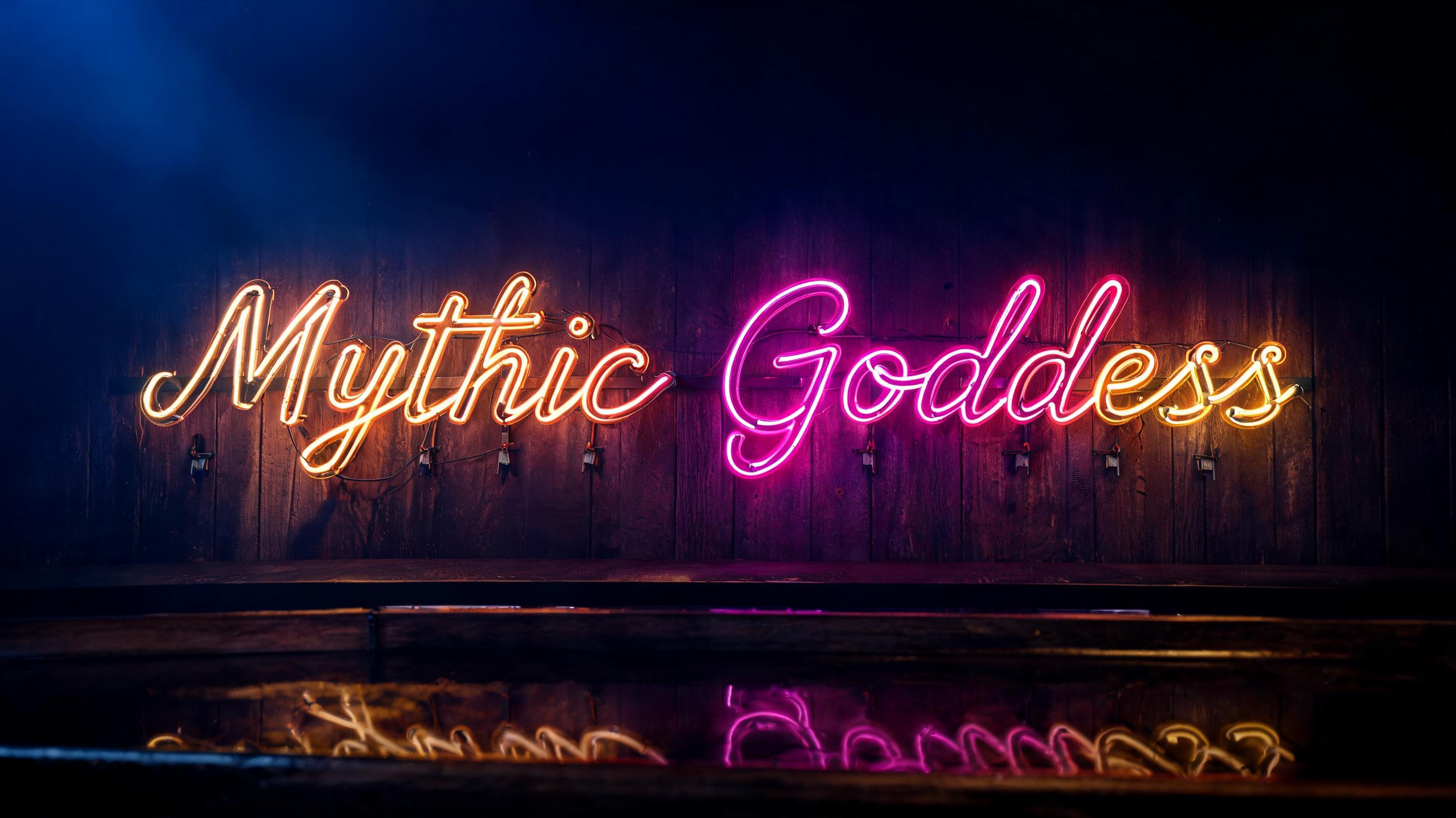 "Mythic Goddess" — Neon Glow | AI Text Effect Generator