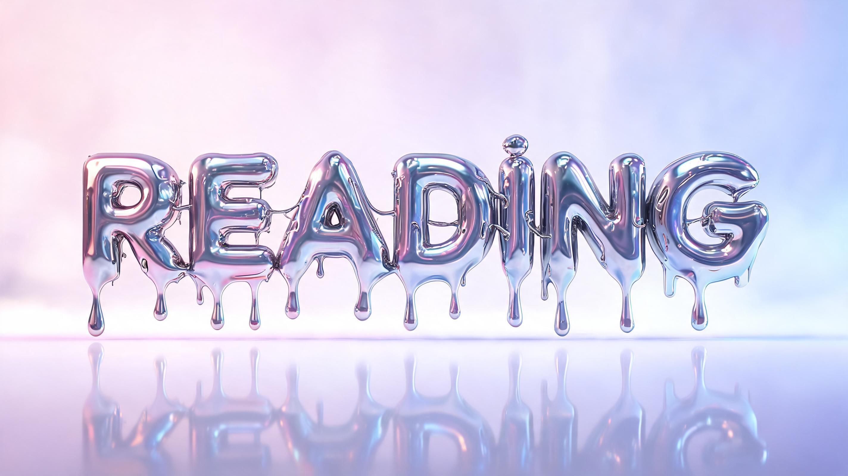 "READING" — Y2k Liquid | AI Text Effect Generator