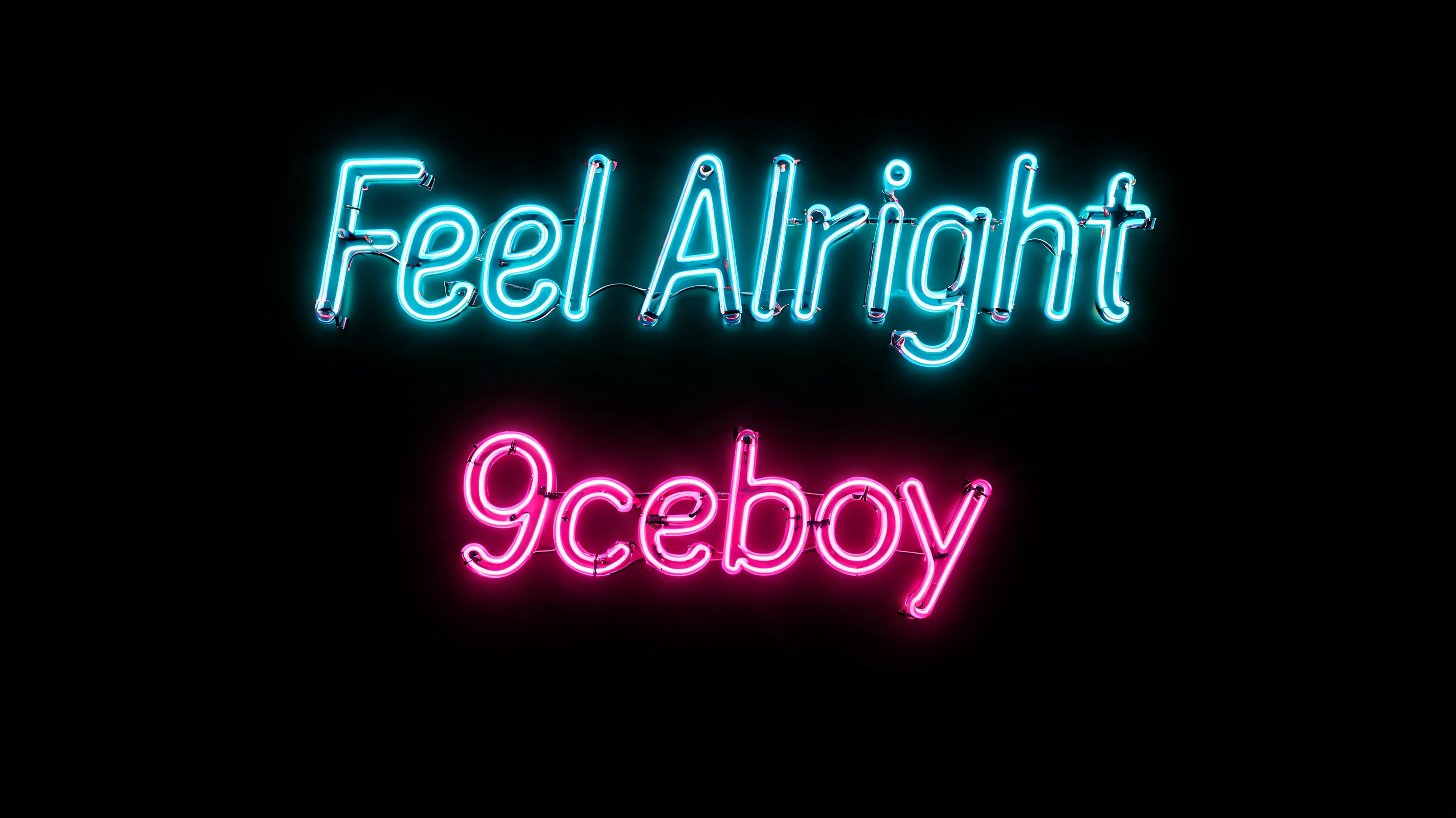 "Feel Alright 
9ceboy" — Neon Glow | AI Text Effect Generator